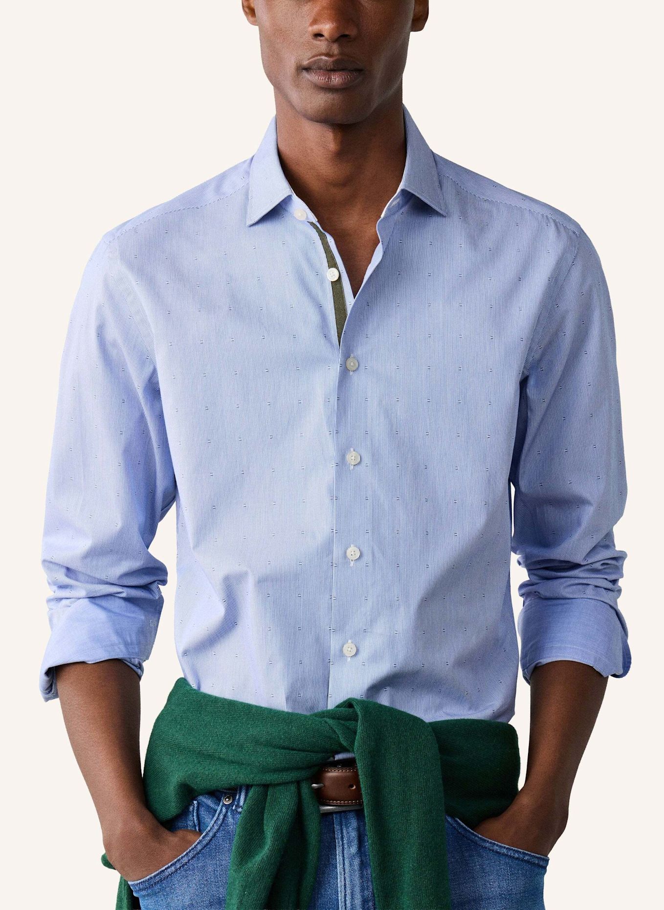 HACKETT LONDON Freizeithemd FIL COUPE BENGAL STR: BLAU