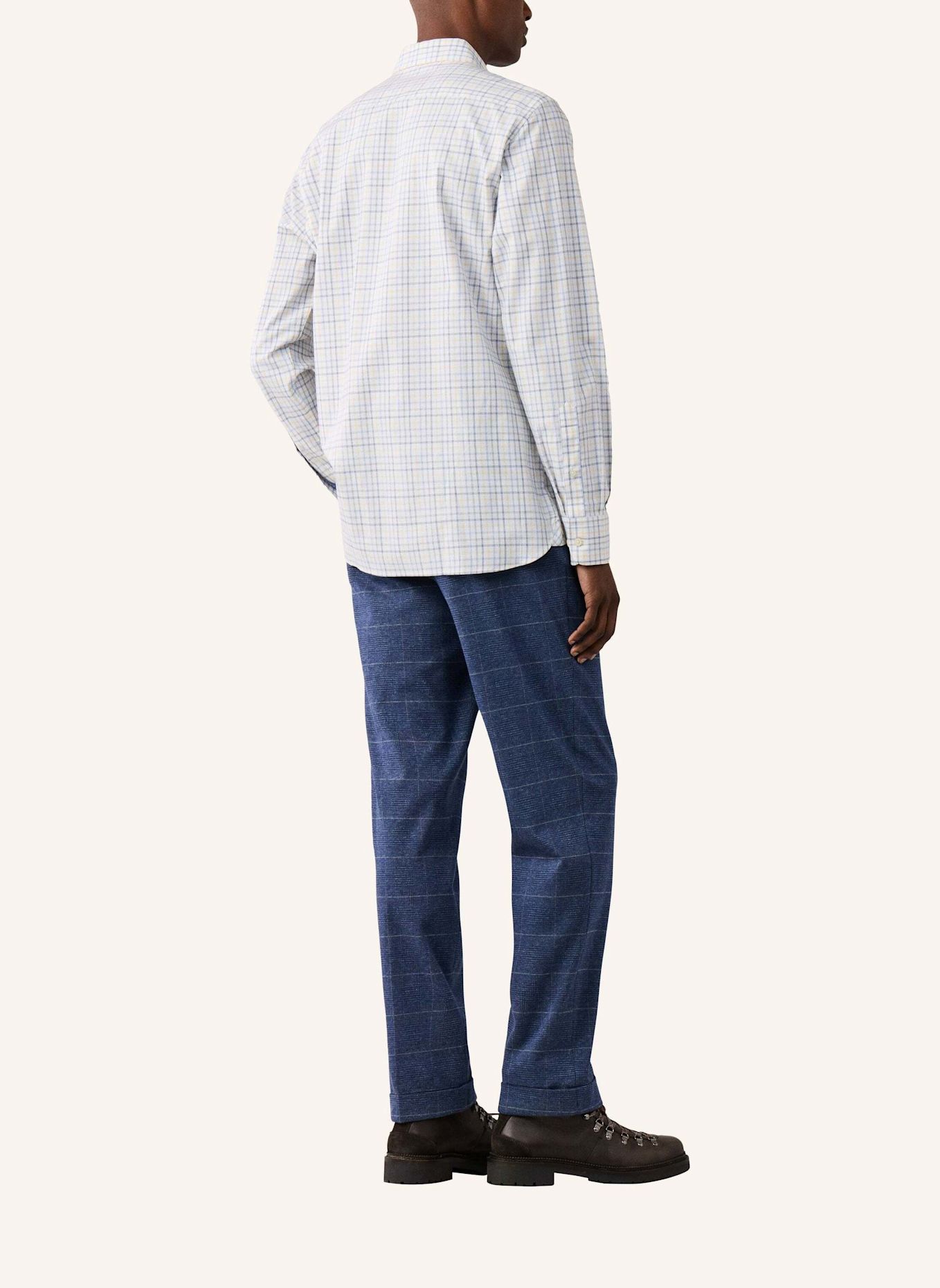 HACKETT LONDON Freizeithemd THREE COL TATTERSALL: BLAU