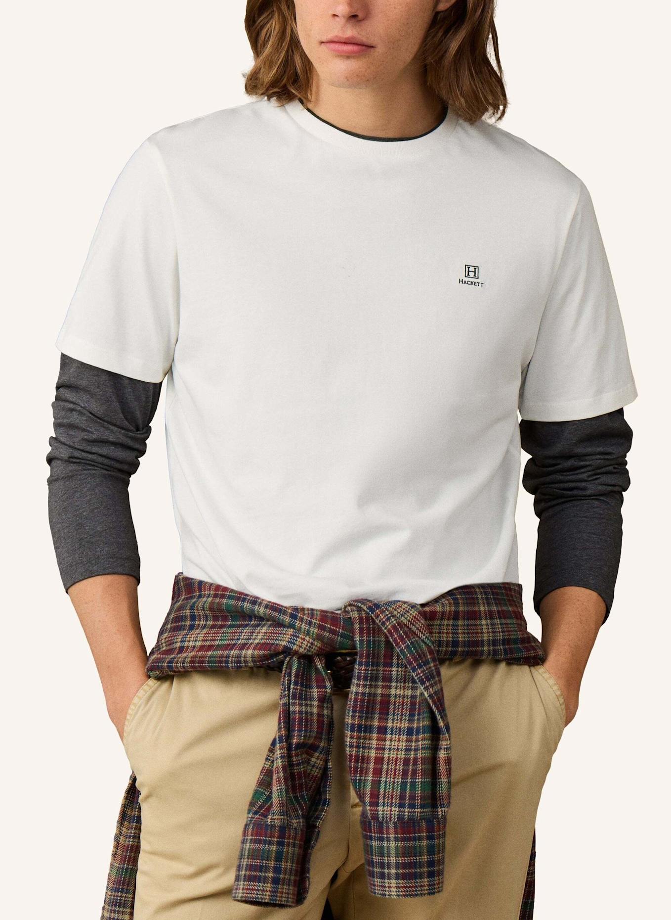 HACKETT LONDON T-Shirt HERITAGE H SMALL LOGO: CREME