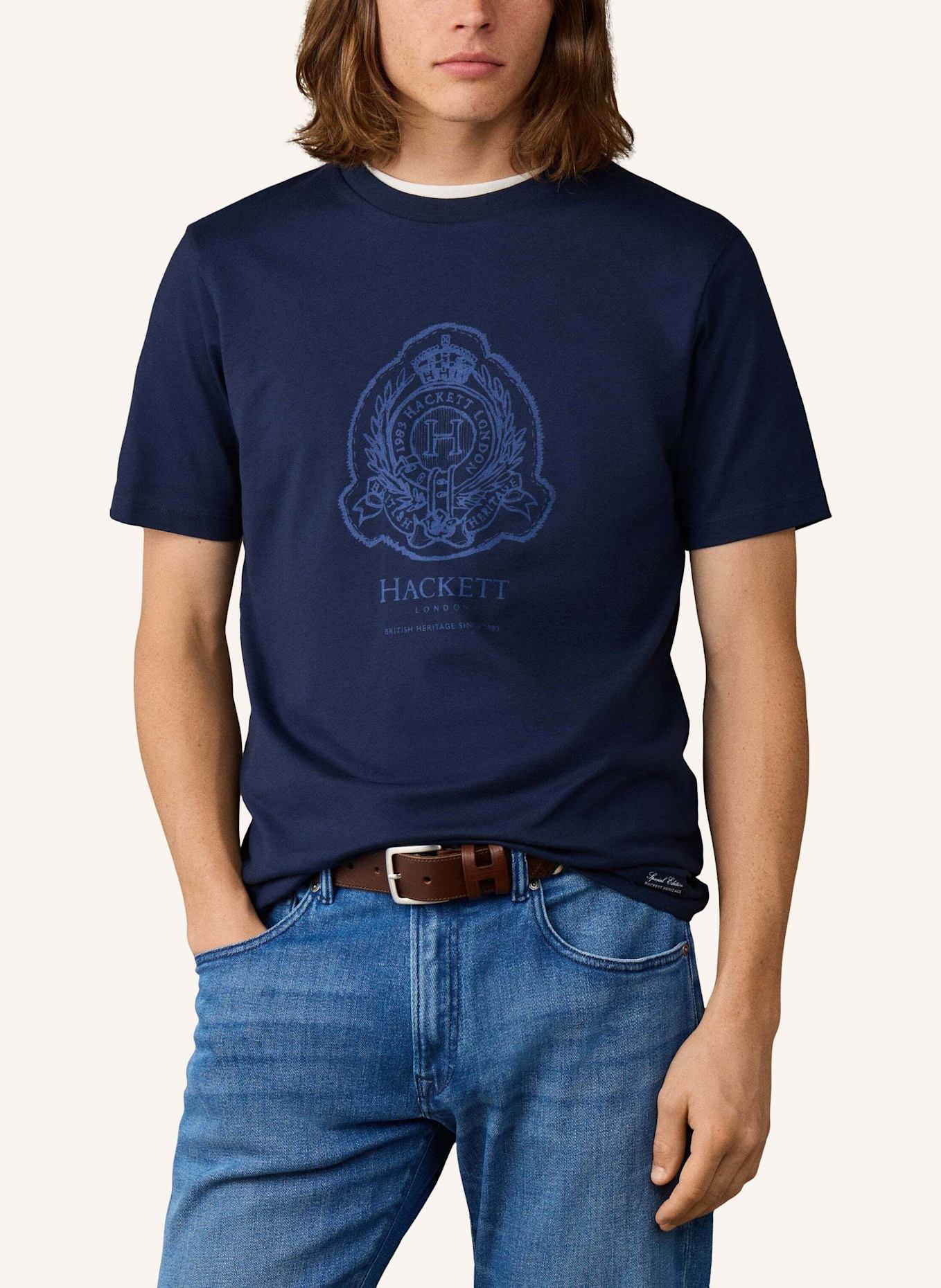 HACKETT LONDON T-Shirt HERITAGE H LOGO TEE: BLAU