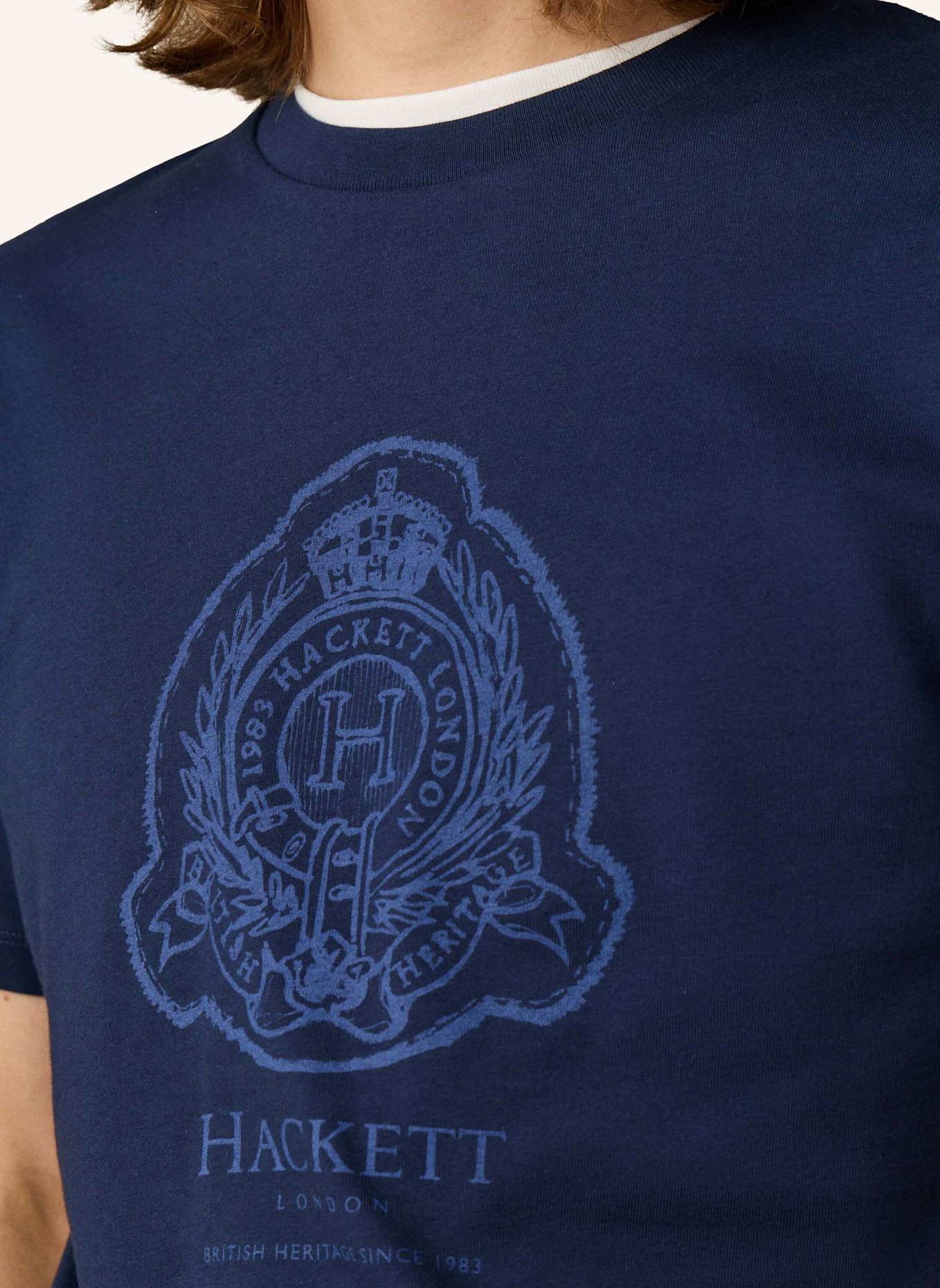 HACKETT LONDON T-Shirt HERITAGE H LOGO TEE: BLAU
