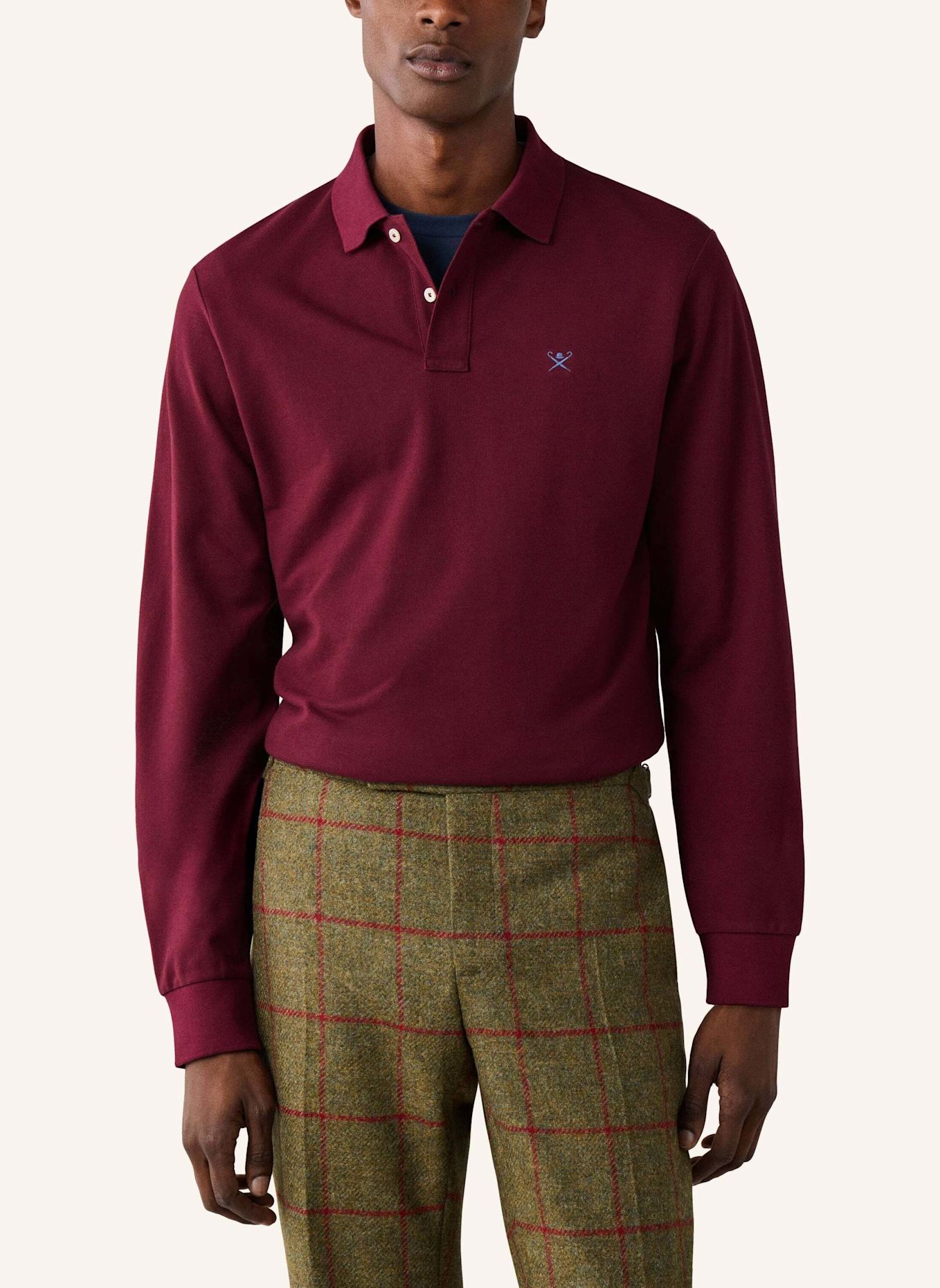 HACKETT LONDON Poloshirt SLIM FIT LOGO LS: ROT