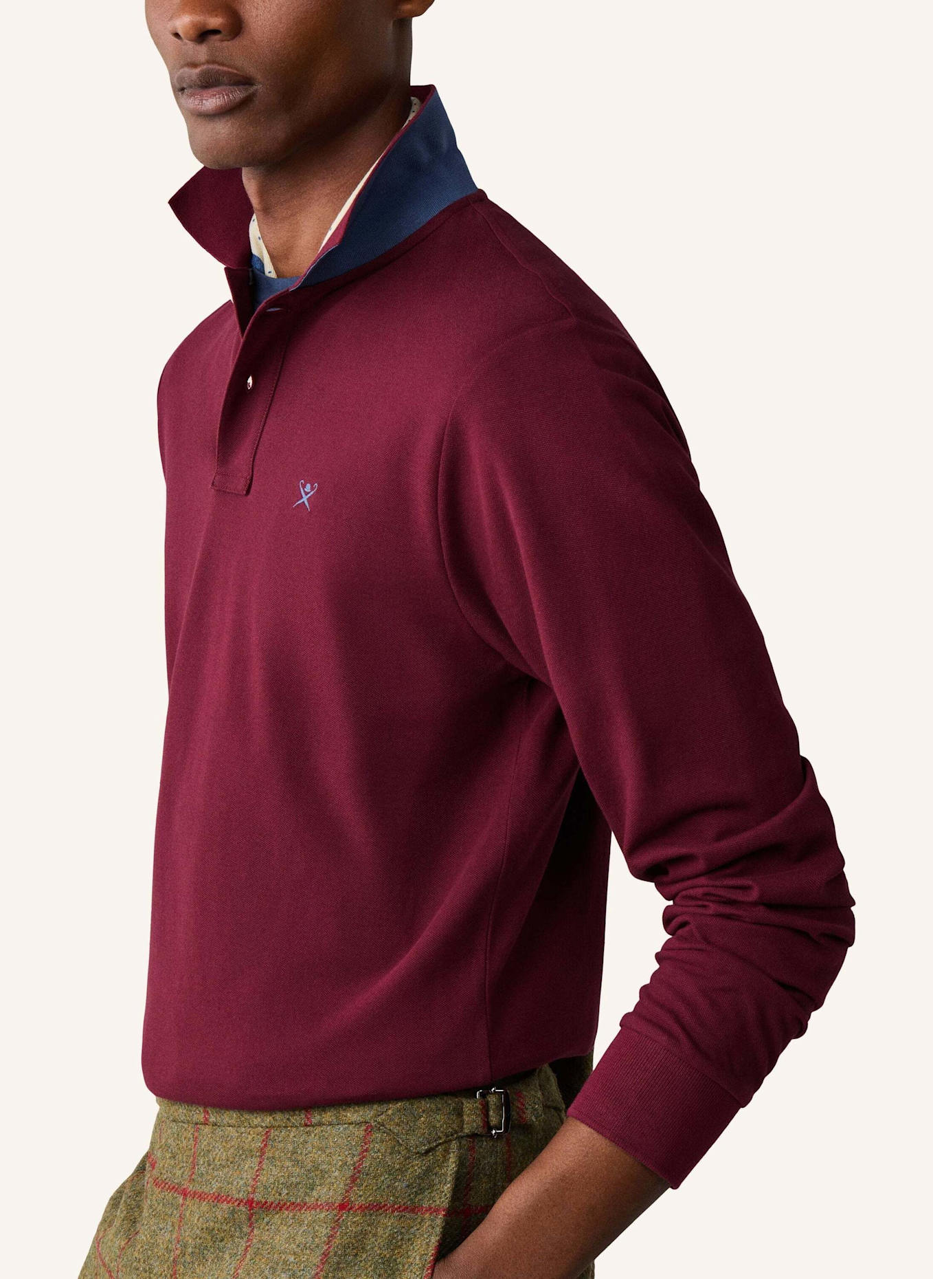 HACKETT LONDON Poloshirt SLIM FIT LOGO LS: ROT