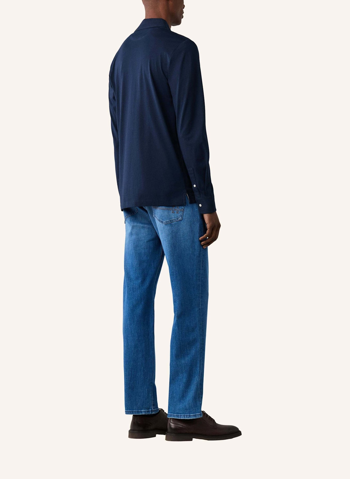 HACKETT LONDON Poloshirt PIMA COTTON POLO LS: DUNKELBLAU