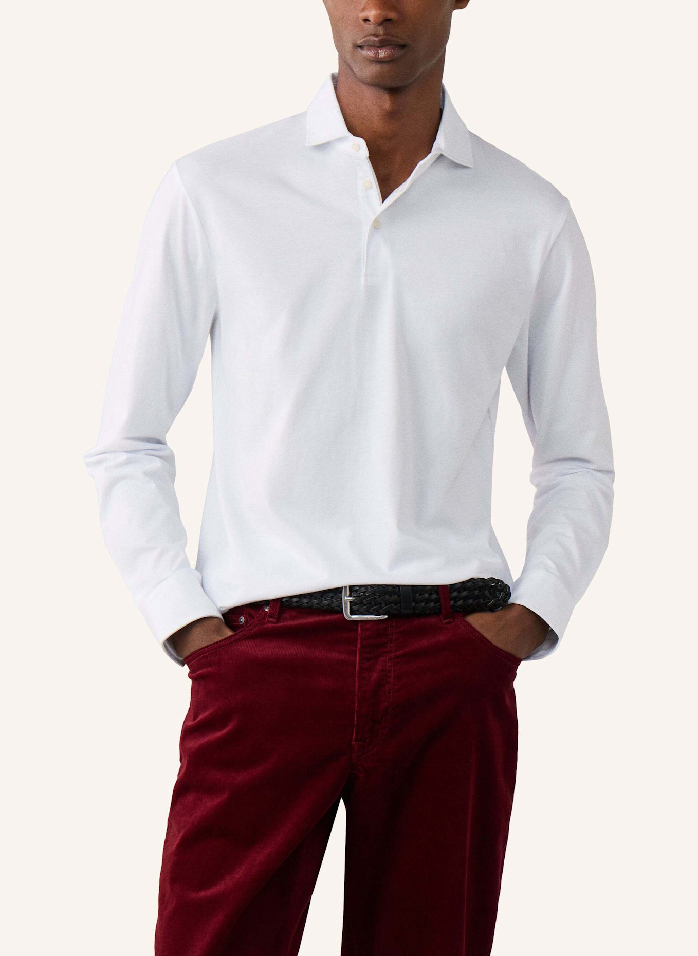 HACKETT LONDON Poloshirt PIMA COTTON POLO LS: WEISS