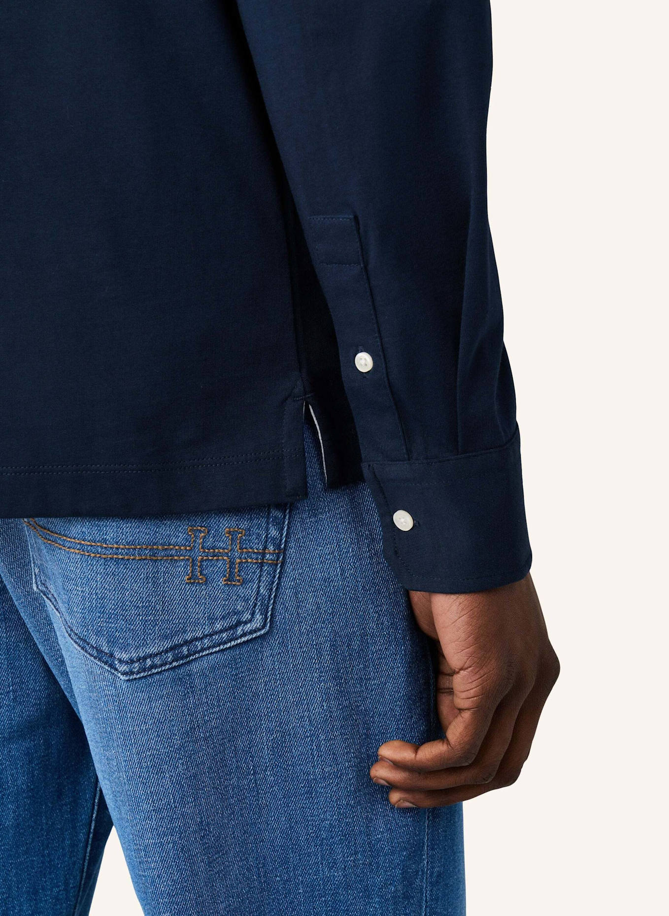 HACKETT LONDON Poloshirt PIMA COTTON POLO LS: DUNKELBLAU