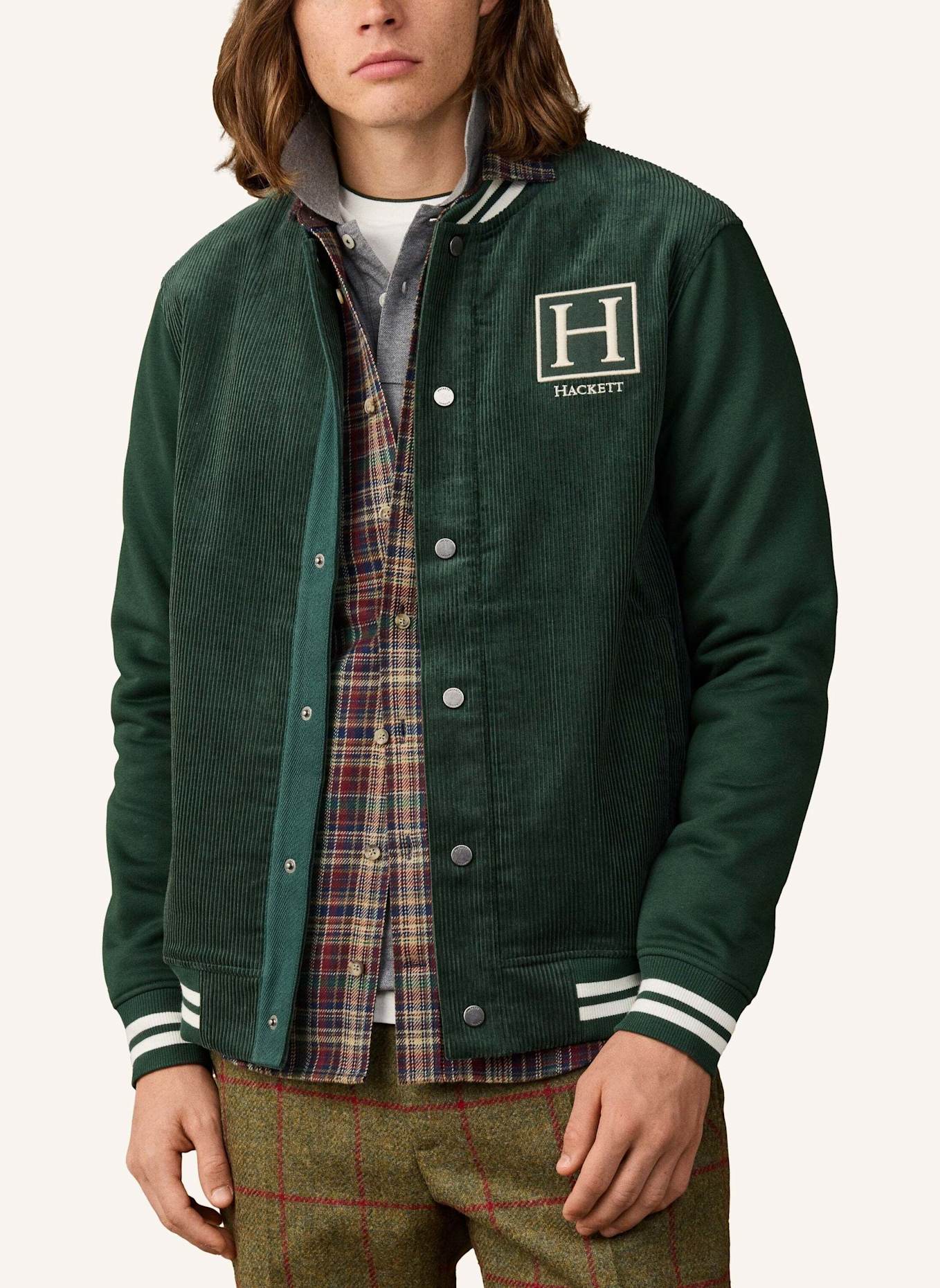 HACKETT LONDON Sweatshirt HERITAGE H VARSITY: GRÜN