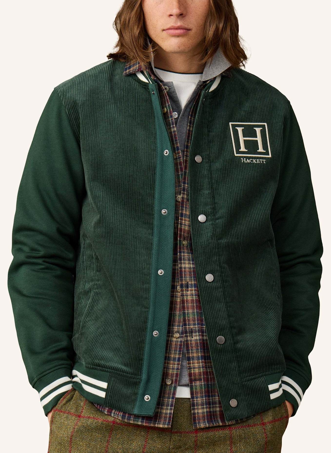 HACKETT LONDON Sweatshirt HERITAGE H VARSITY: GRÜN