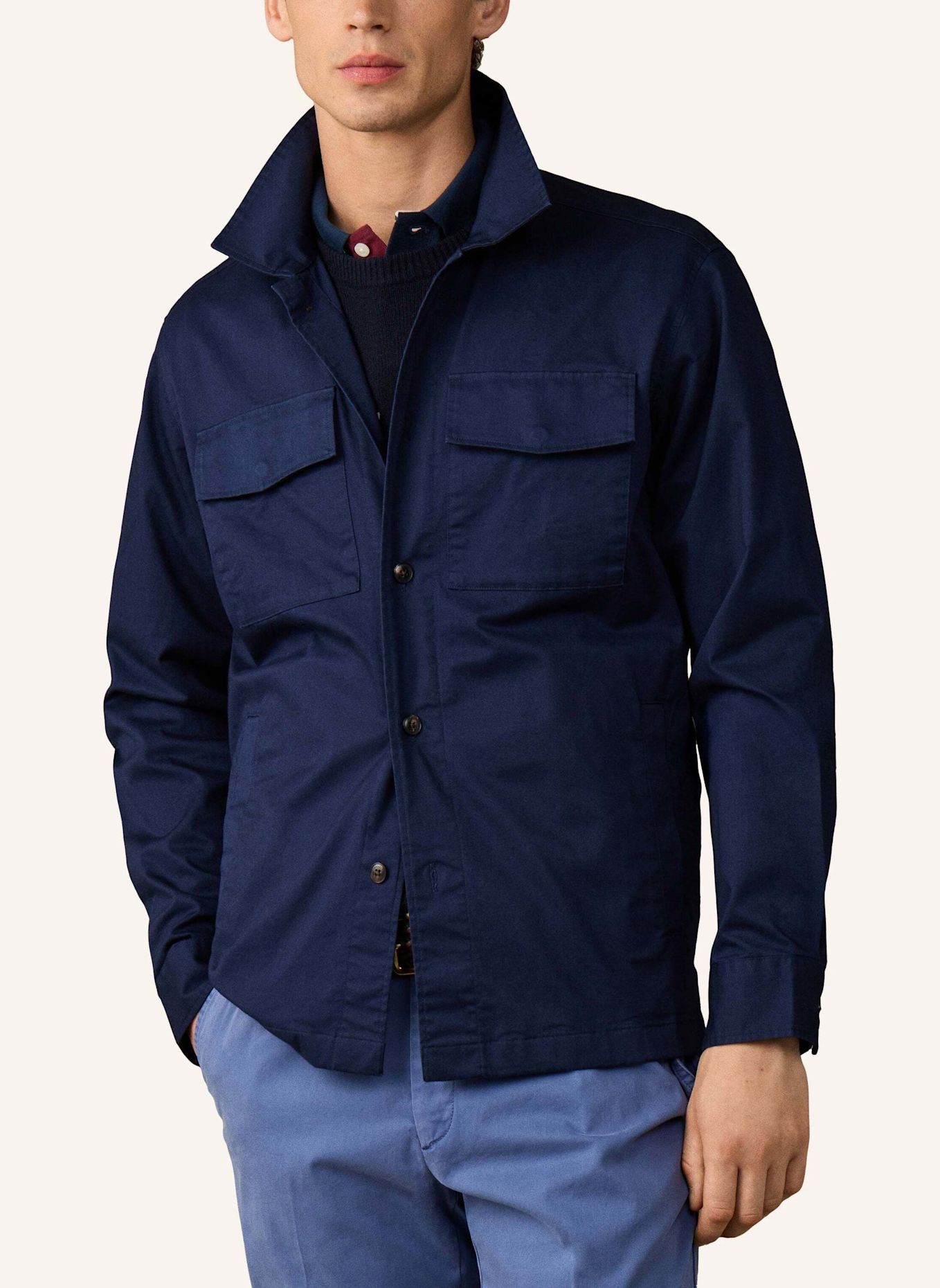 HACKETT LONDON Overjacket HERITAGE OVERSHIRT: DUNKELBLAU