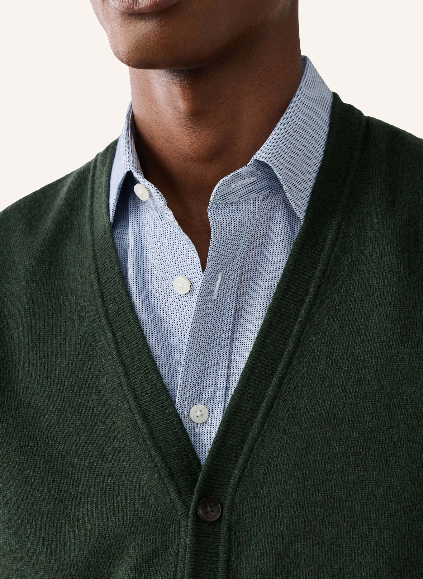 HACKETT LONDON Pullover WOOL CASH MIX WCOAT: GRÜN