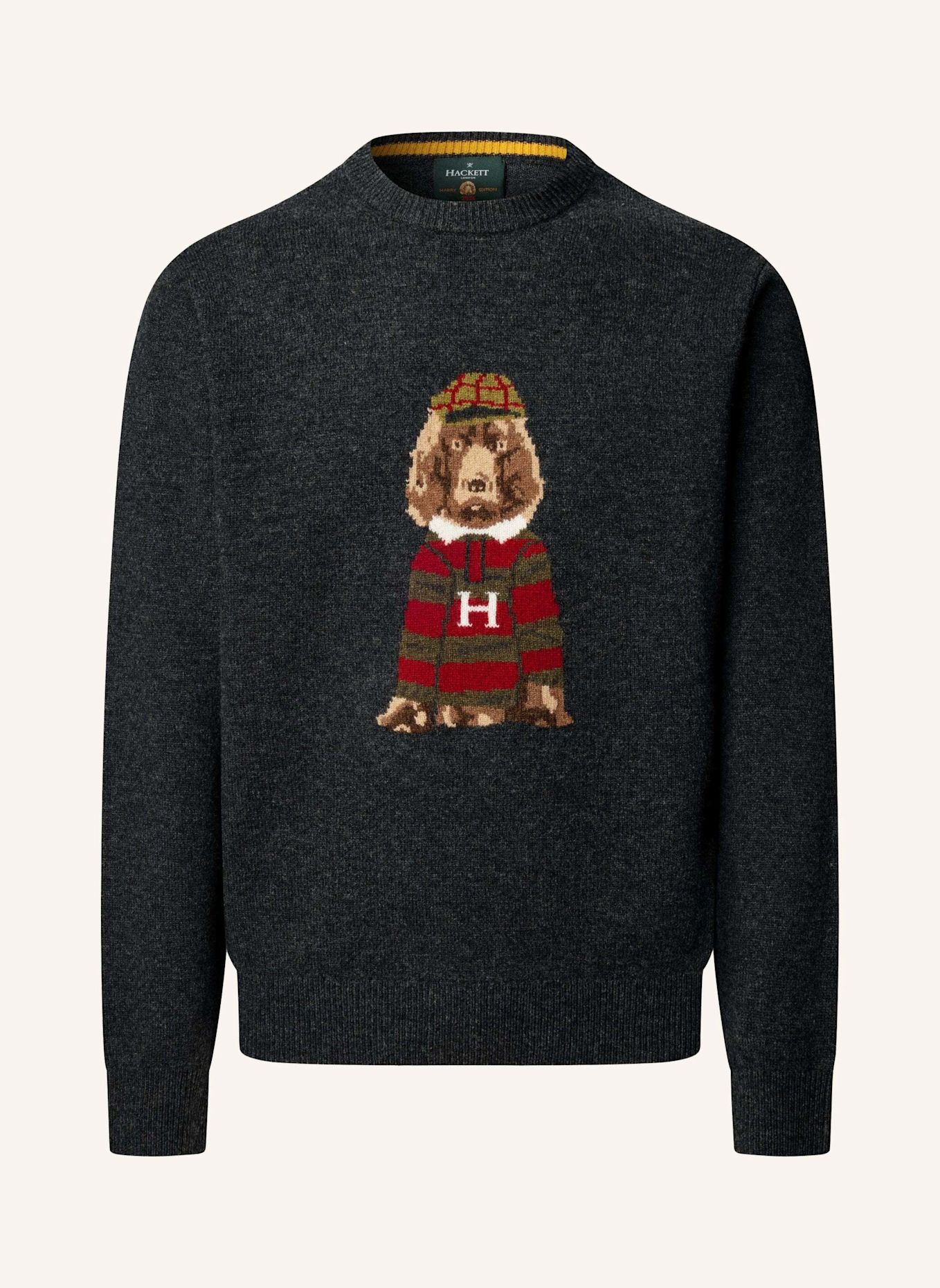 HACKETT LONDON Pullover HERITAGE HARRY CREW: DUNKELGRAU