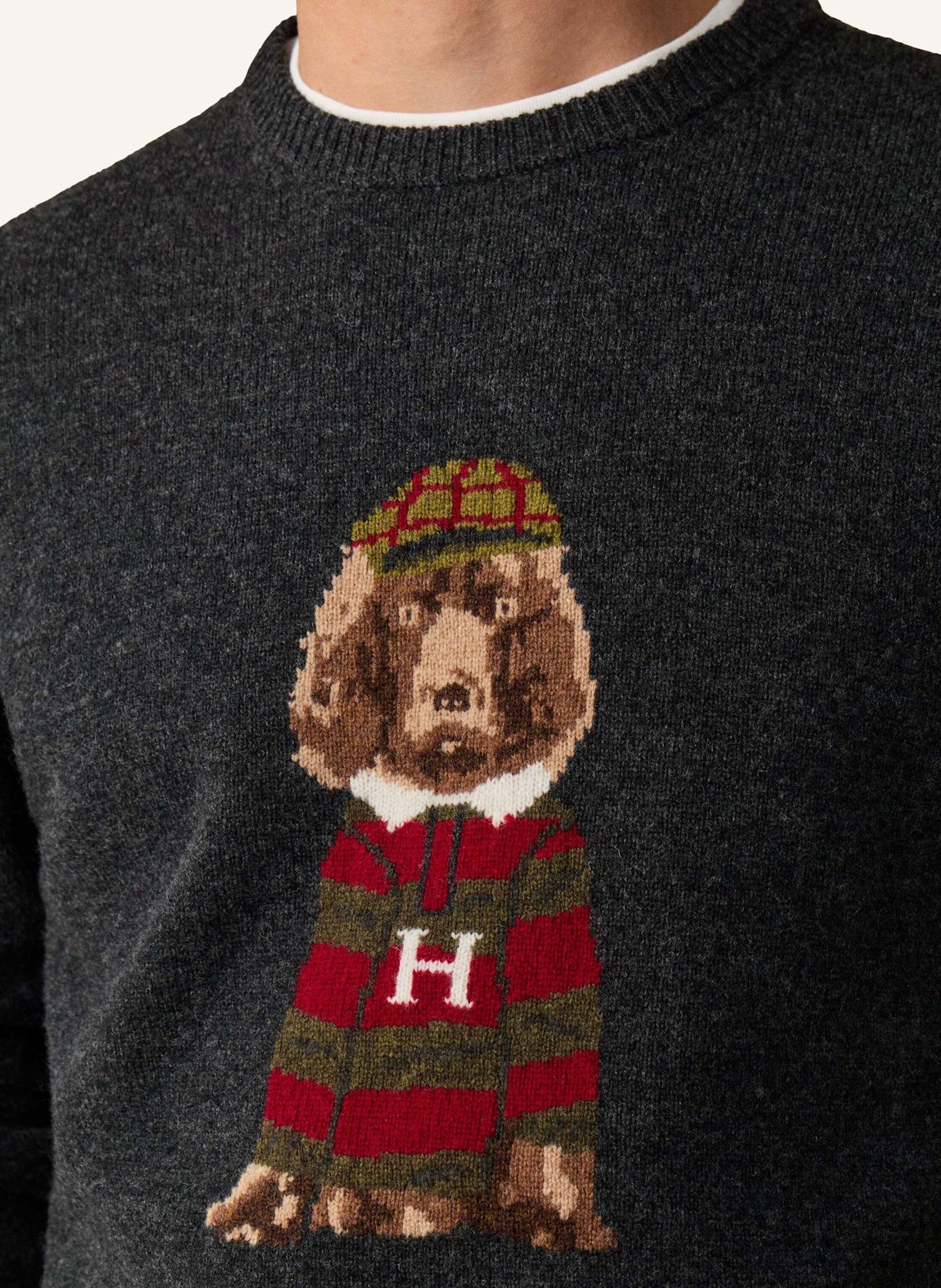 HACKETT LONDON Pullover HERITAGE HARRY CREW: DUNKELGRAU