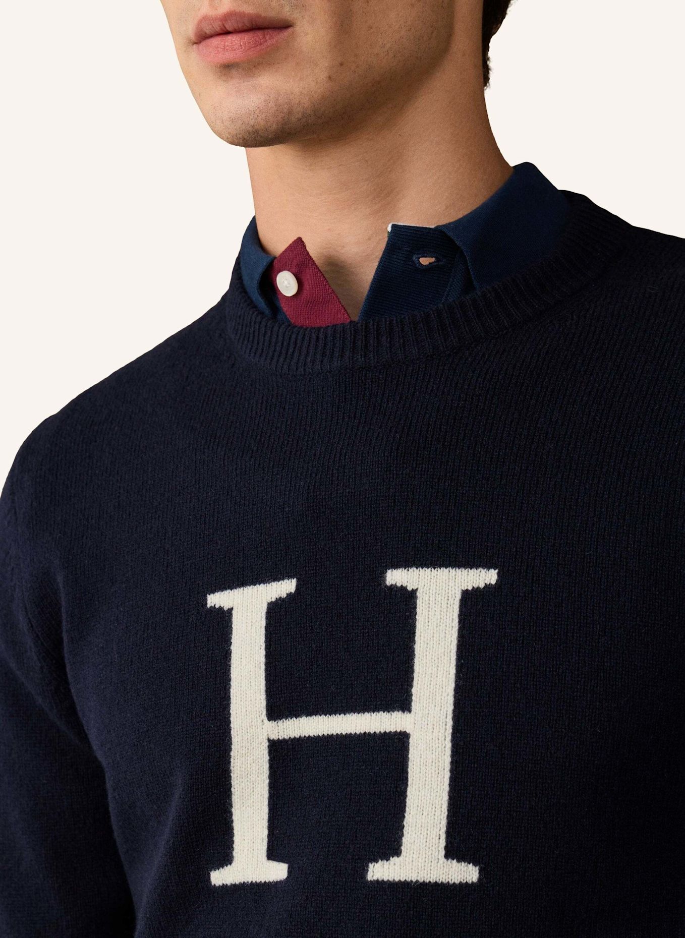 HACKETT LONDON Pullover HERITAGE ICON KT CREW: BLAU