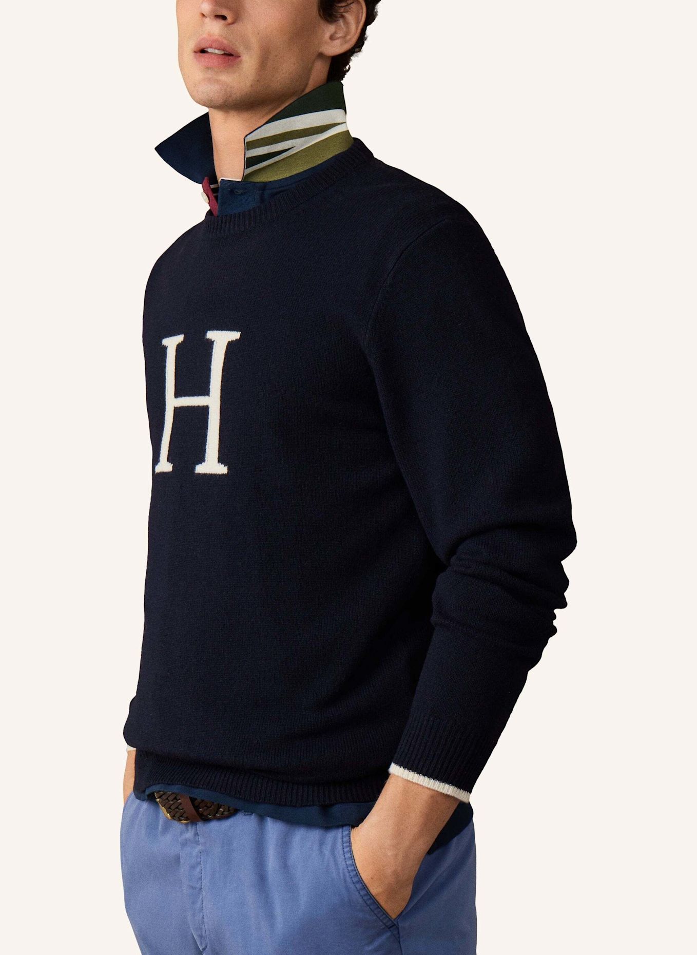 HACKETT LONDON Pullover HERITAGE ICON KT CREW: BLAU