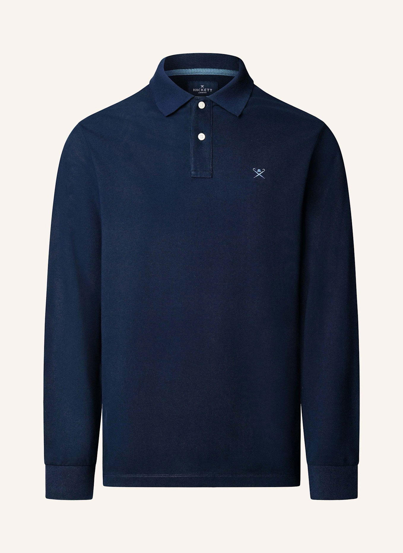 HACKETT LONDON Poloshirt SLIM FIT LOGO LS: DUNKELBLAU