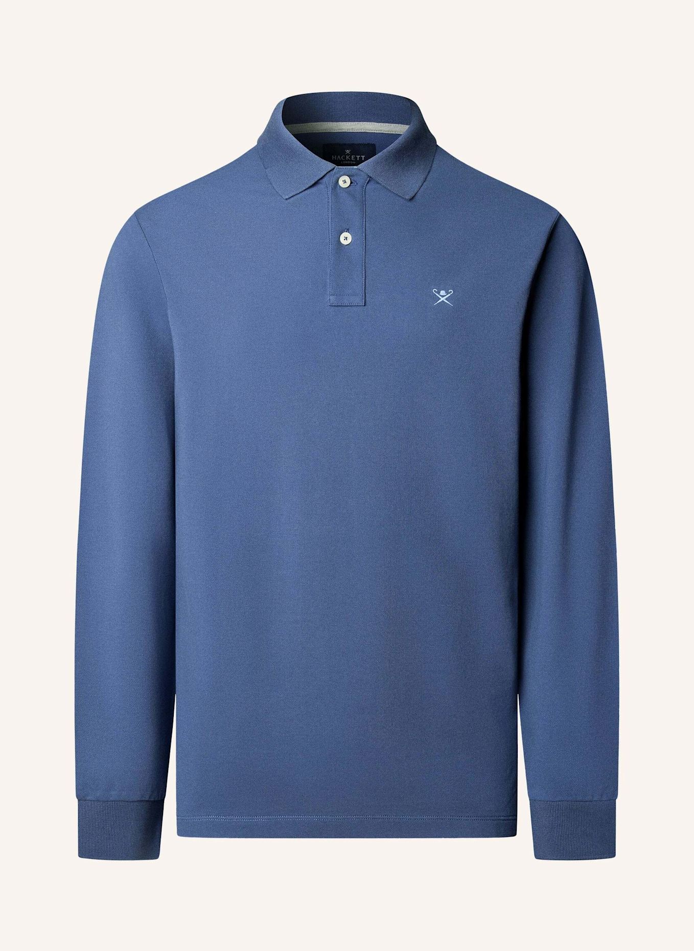 HACKETT LONDON Poloshirt SLIM FIT LOGO LS: BLAU