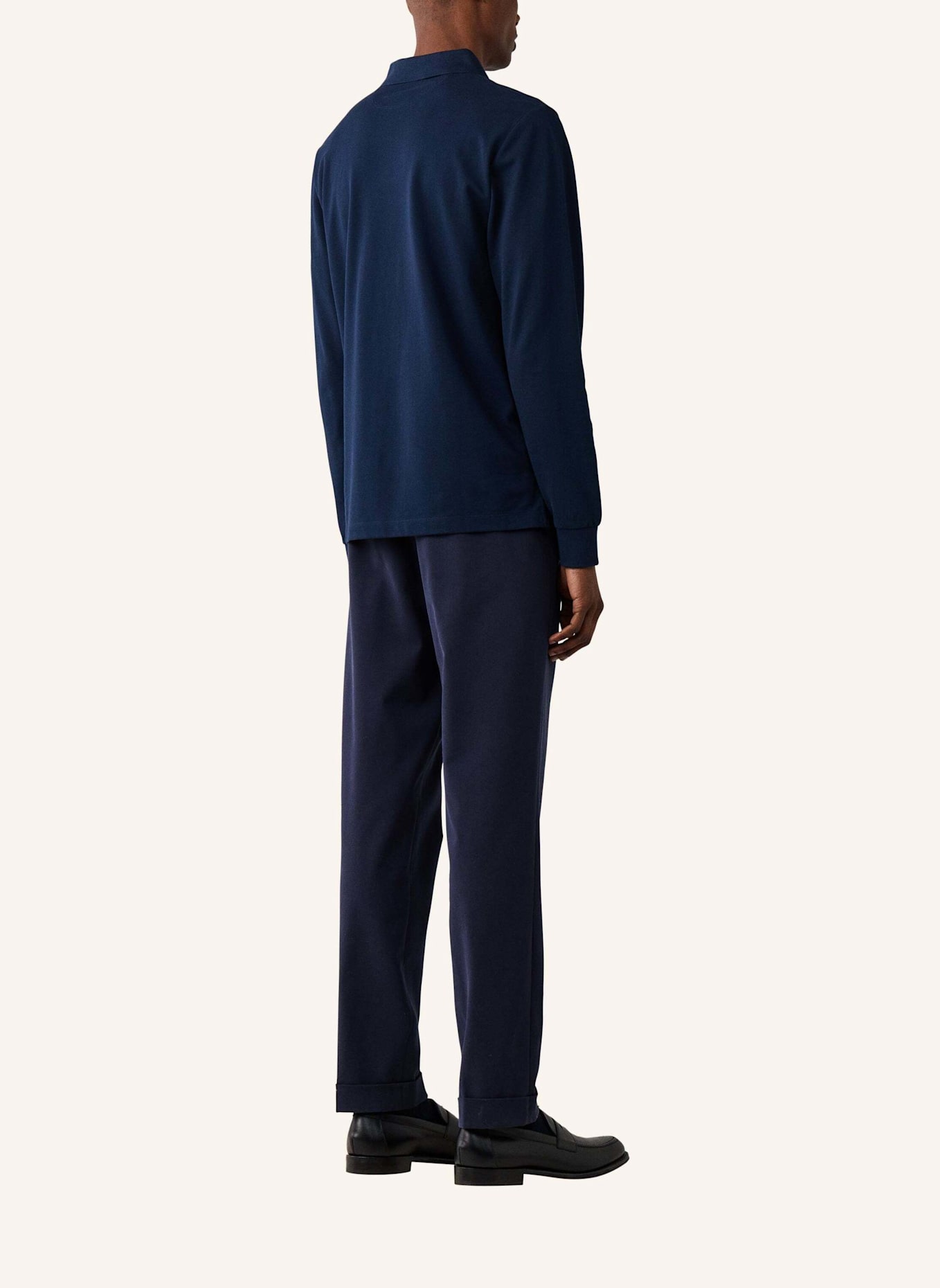 HACKETT LONDON Poloshirt SLIM FIT LOGO LS: DUNKELBLAU