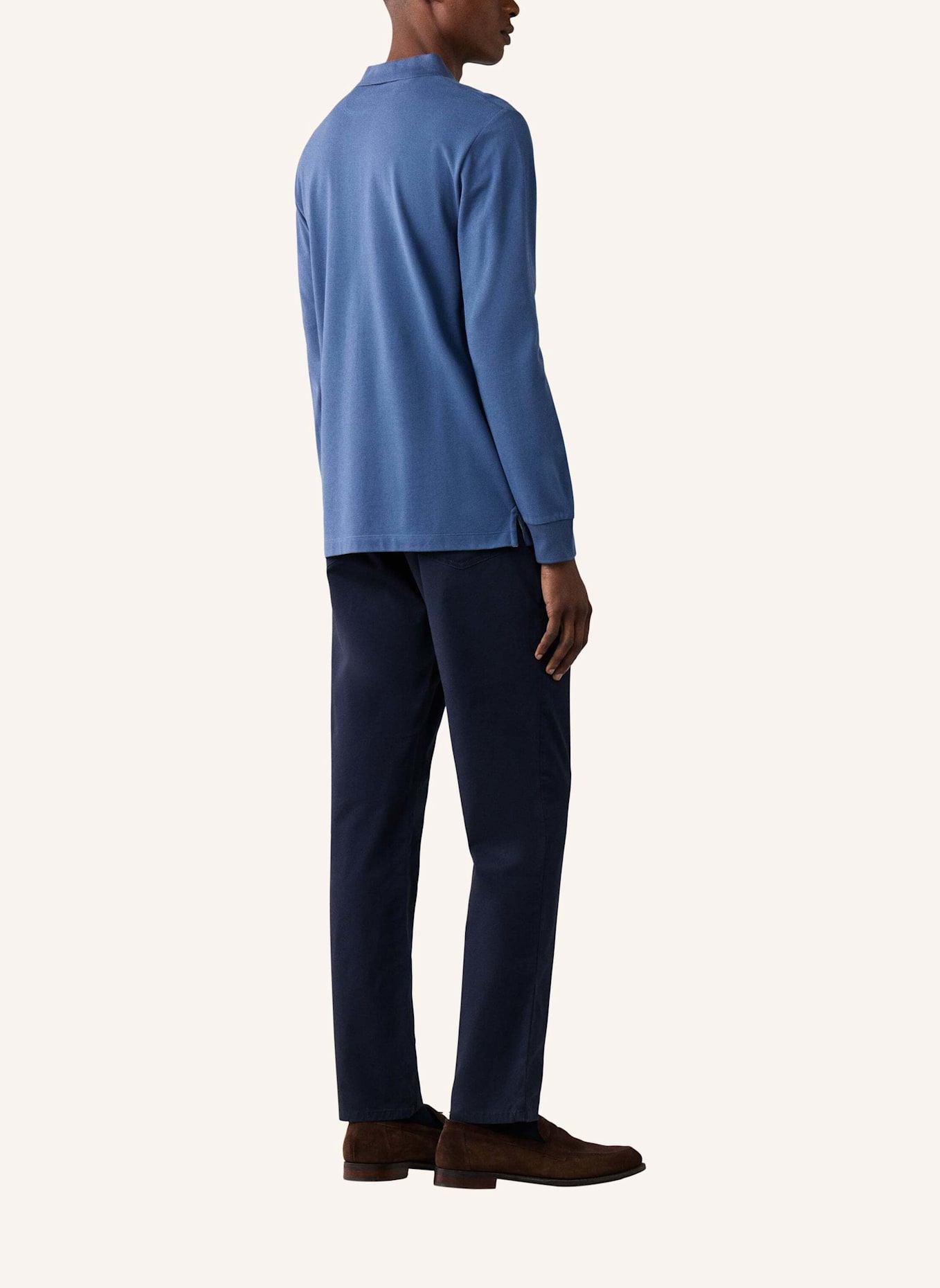 HACKETT LONDON Poloshirt SLIM FIT LOGO LS: BLAU
