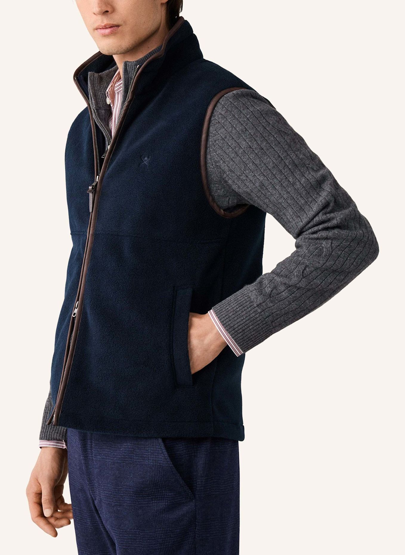 HACKETT LONDON Sweatshirt POLAR FLEECE GILET: BLAU