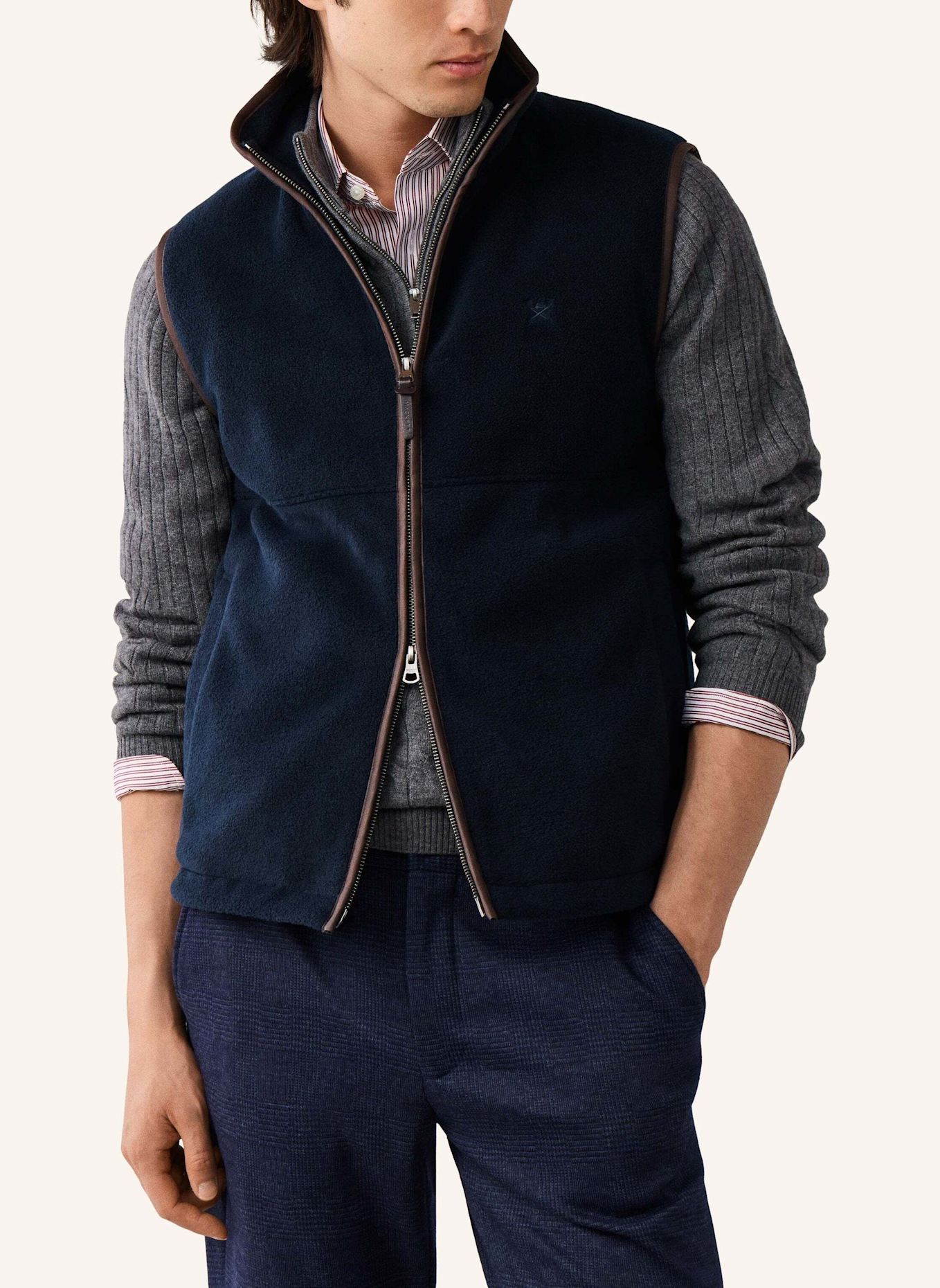 HACKETT LONDON Sweatshirt POLAR FLEECE GILET: BLAU