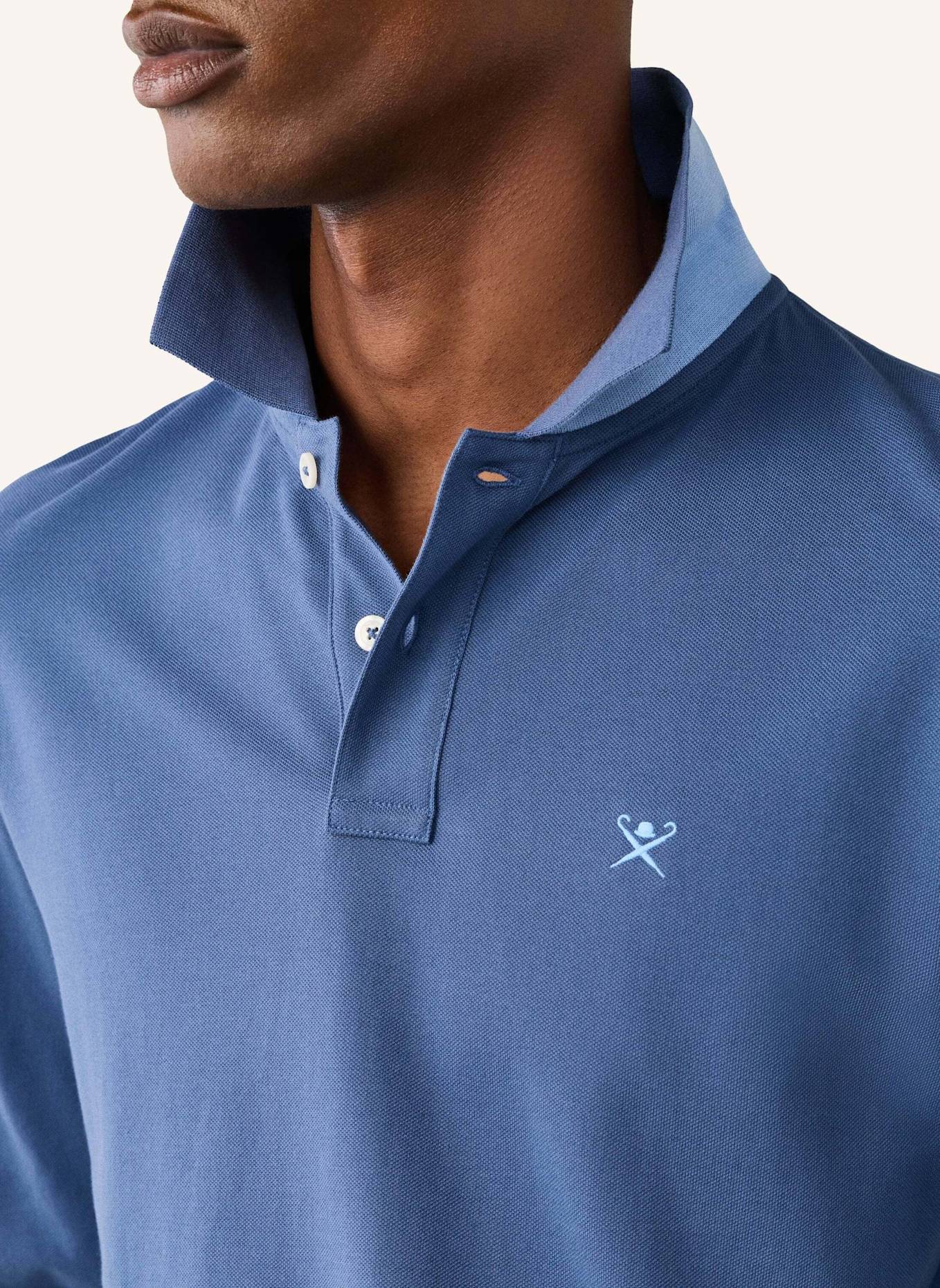 HACKETT LONDON Poloshirt SLIM FIT LOGO LS: BLAU