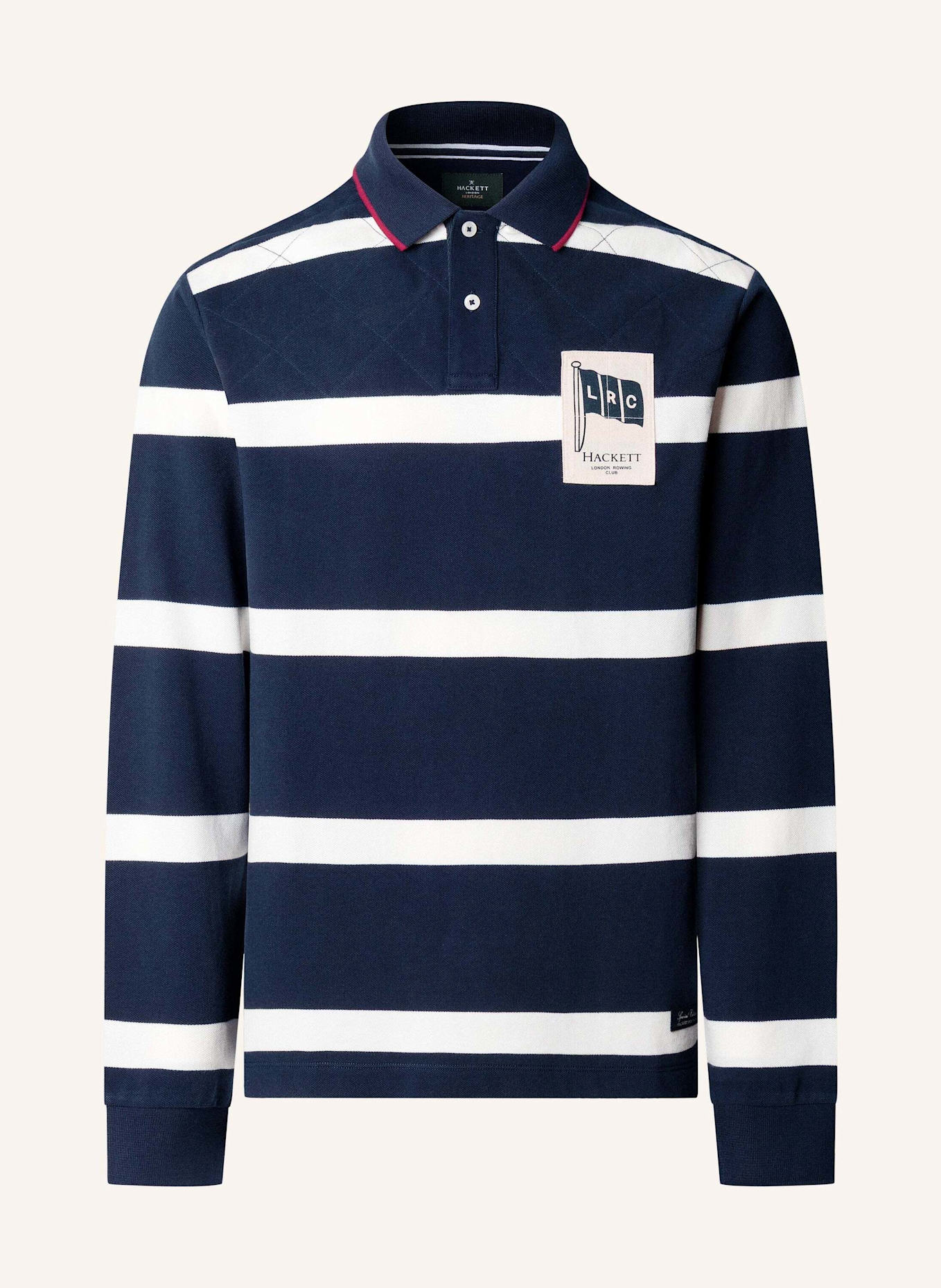 HACKETT LONDON Poloshirt HERITAGE LRC STR PL LS: BLAU
