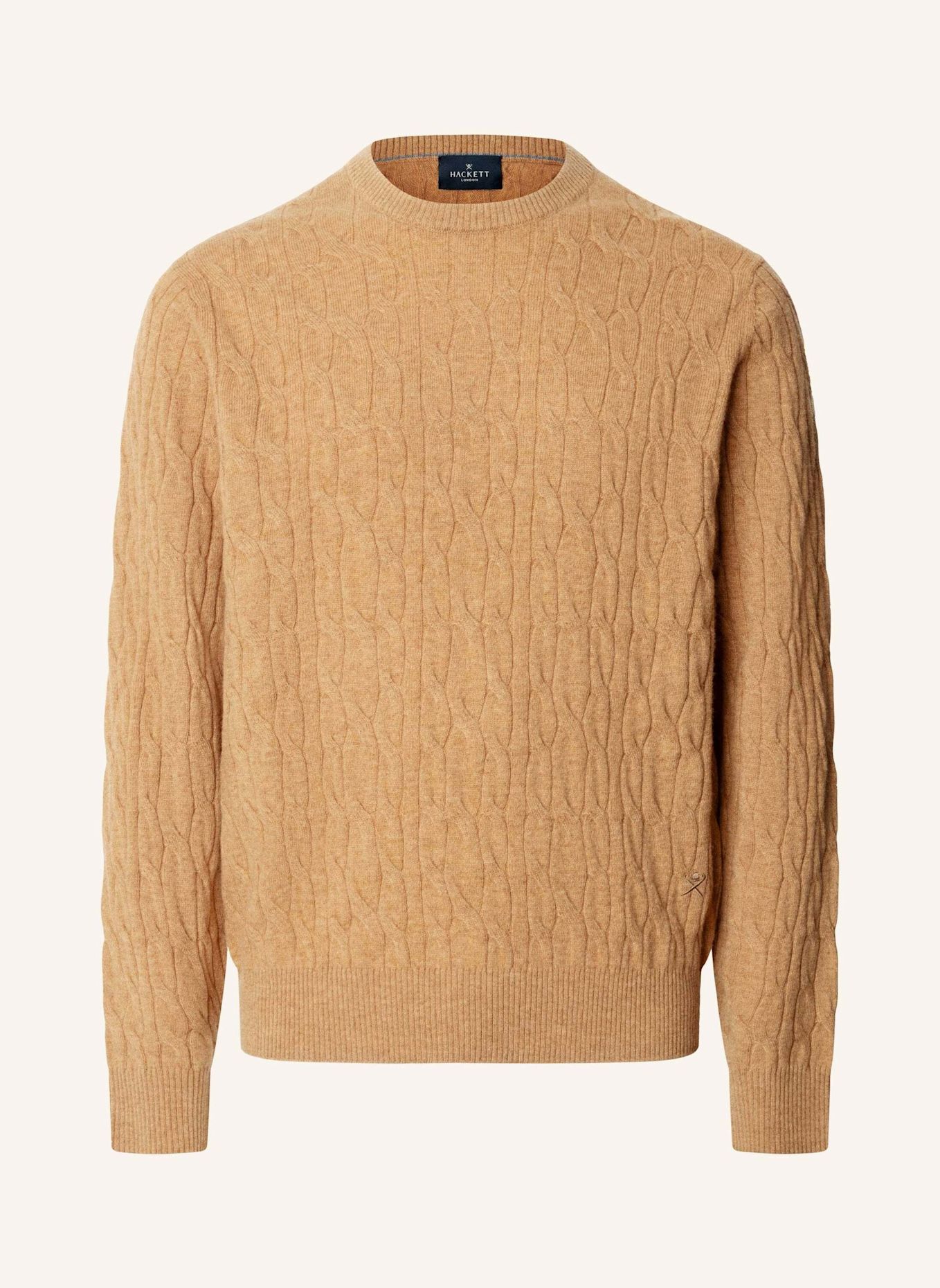 HACKETT LONDON Pullover LAMBSWOOL CABLE CREW: BEIGE