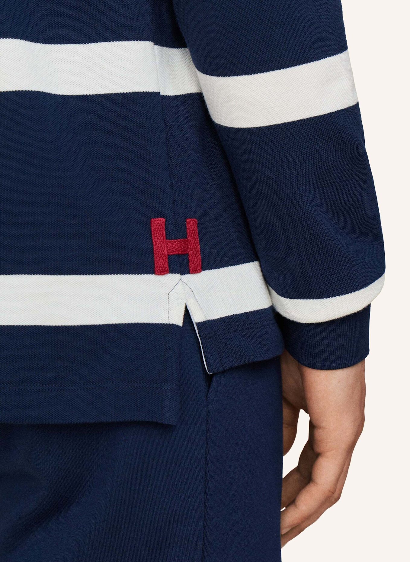 HACKETT LONDON Poloshirt HERITAGE LRC STR PL LS: BLAU