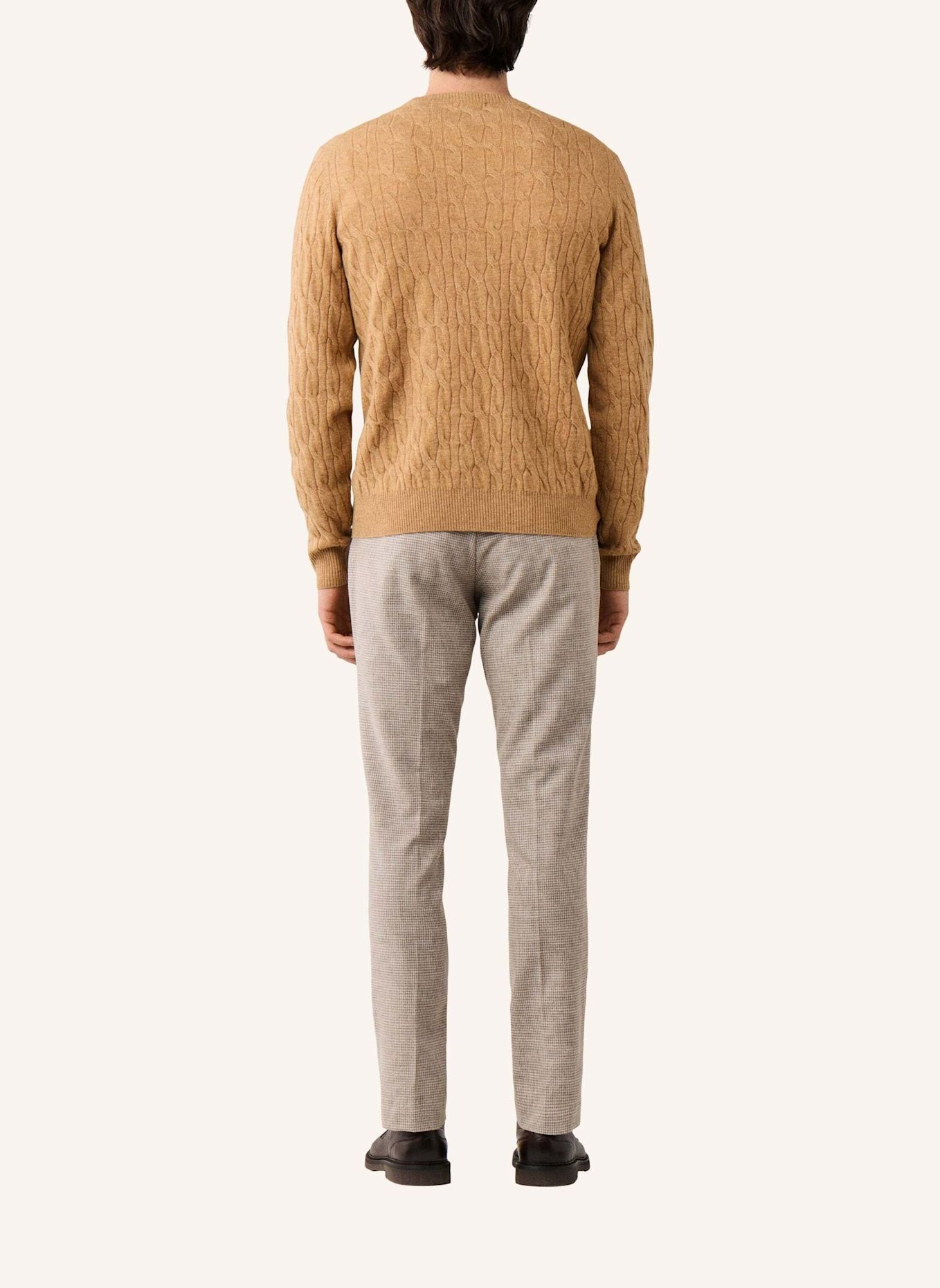 HACKETT LONDON Pullover LAMBSWOOL CABLE CREW: BEIGE