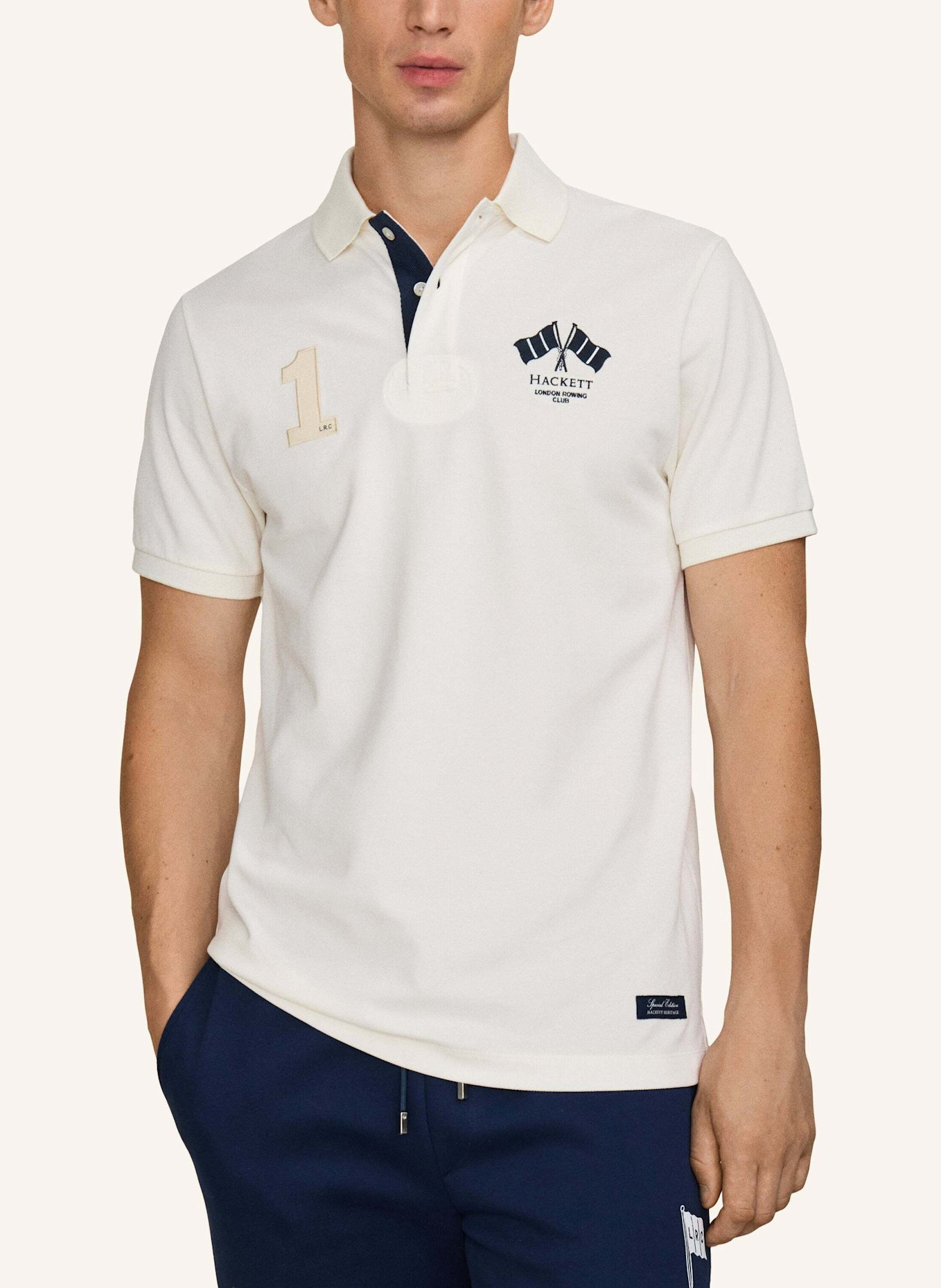 HACKETT LONDON Poloshirt HERITAGE LRC FLAG: CREME