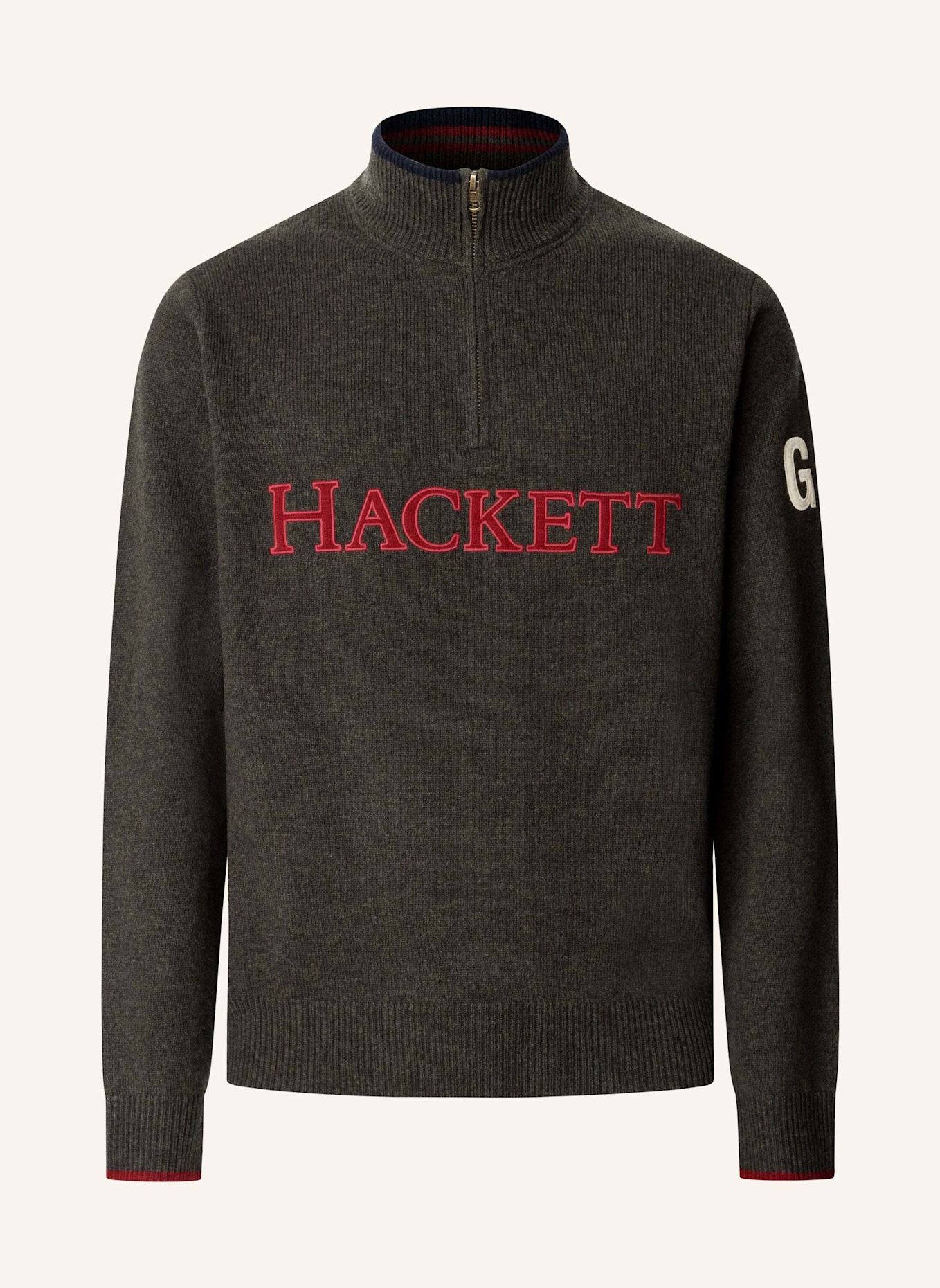HACKETT LONDON Pullover HERITAGE KNIT HZIP: GRÜN