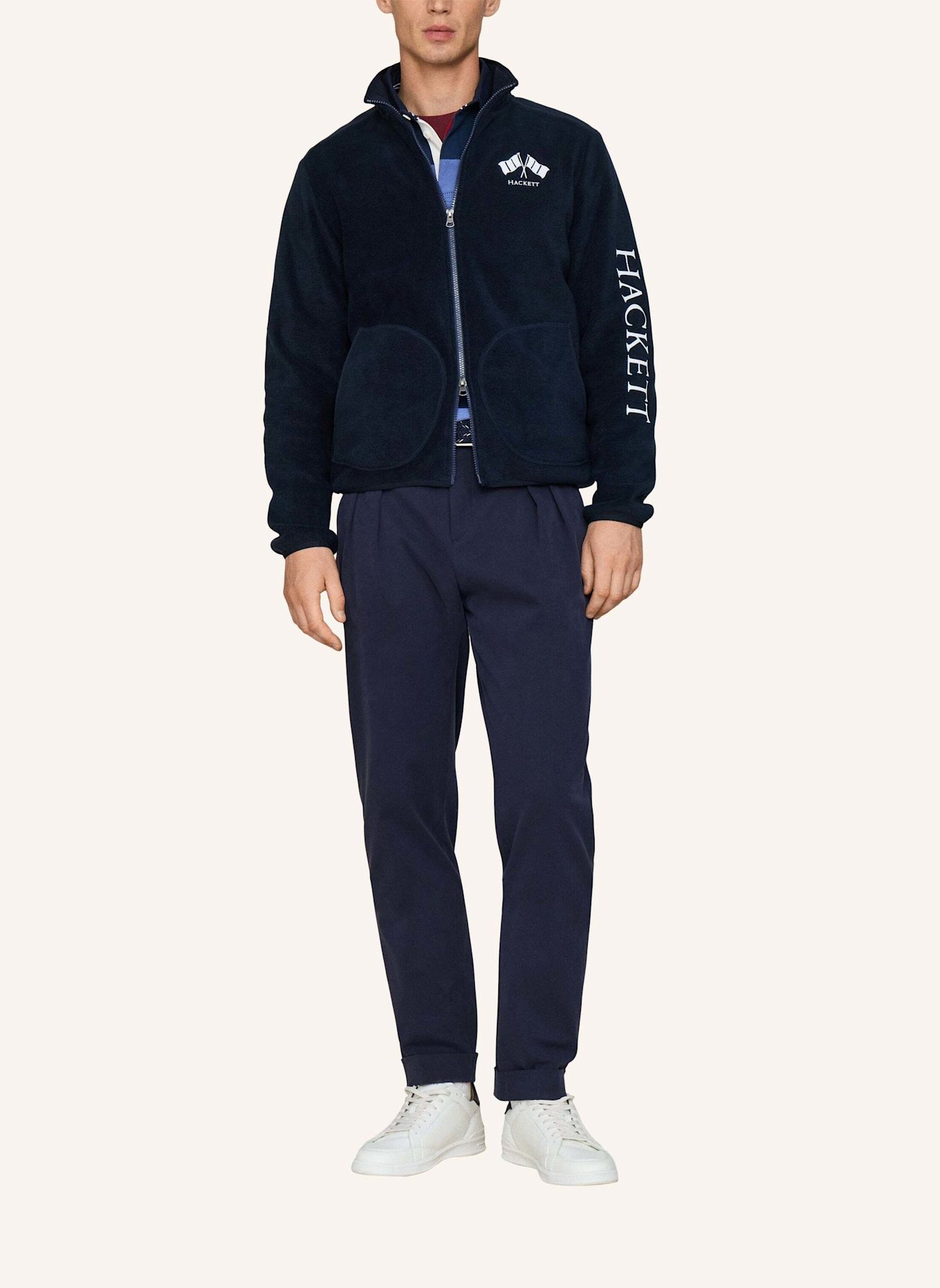 HACKETT LONDON Sweatshirt HERITAGE LRC POLAR FLC: BLAU