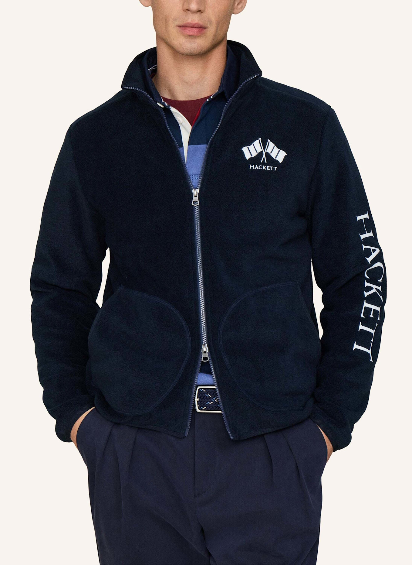 HACKETT LONDON Sweatshirt HERITAGE LRC POLAR FLC: BLAU