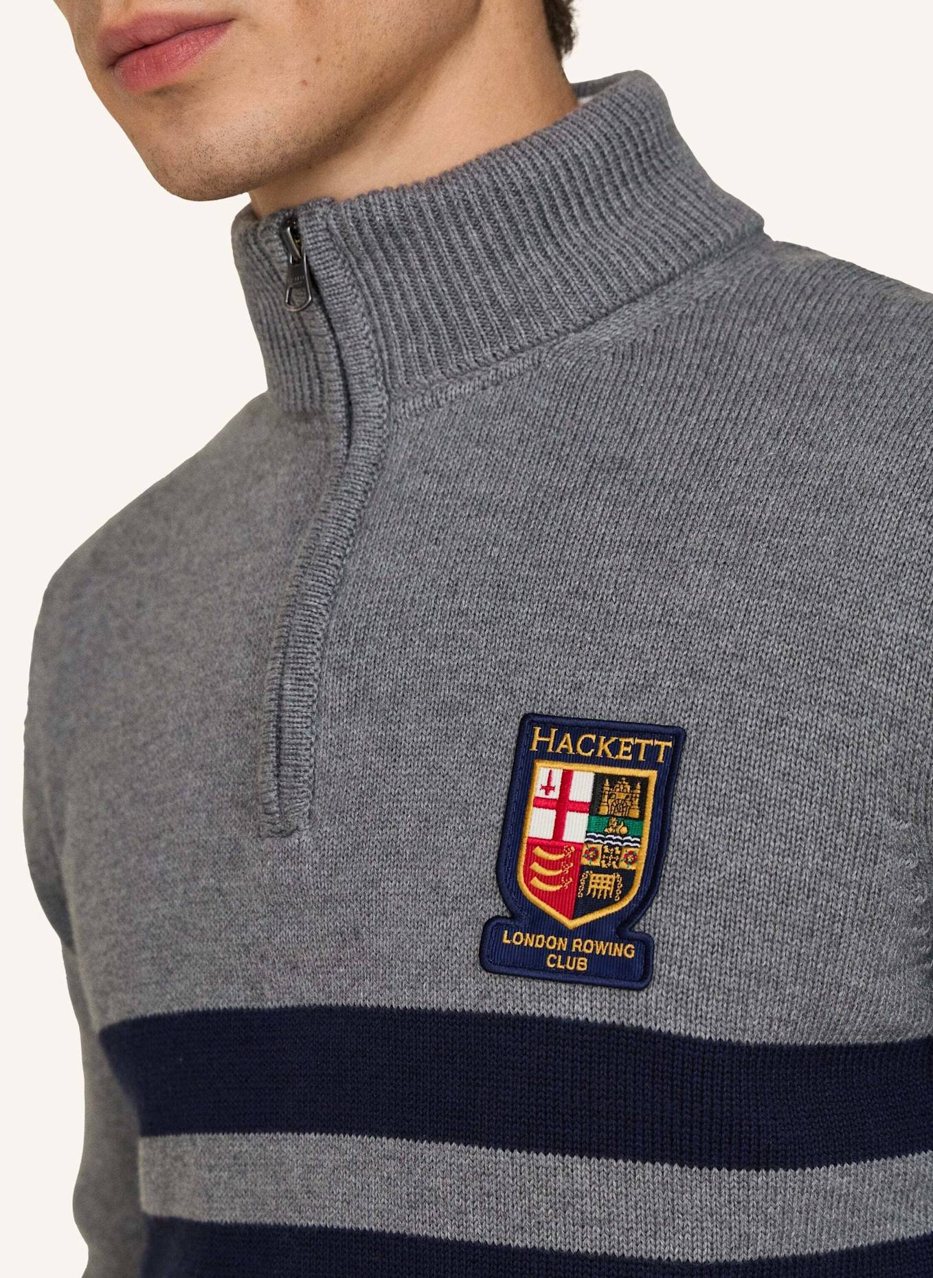 HACKETT LONDON Pullover HERITAGE LRC KNIT HZ: GRAU