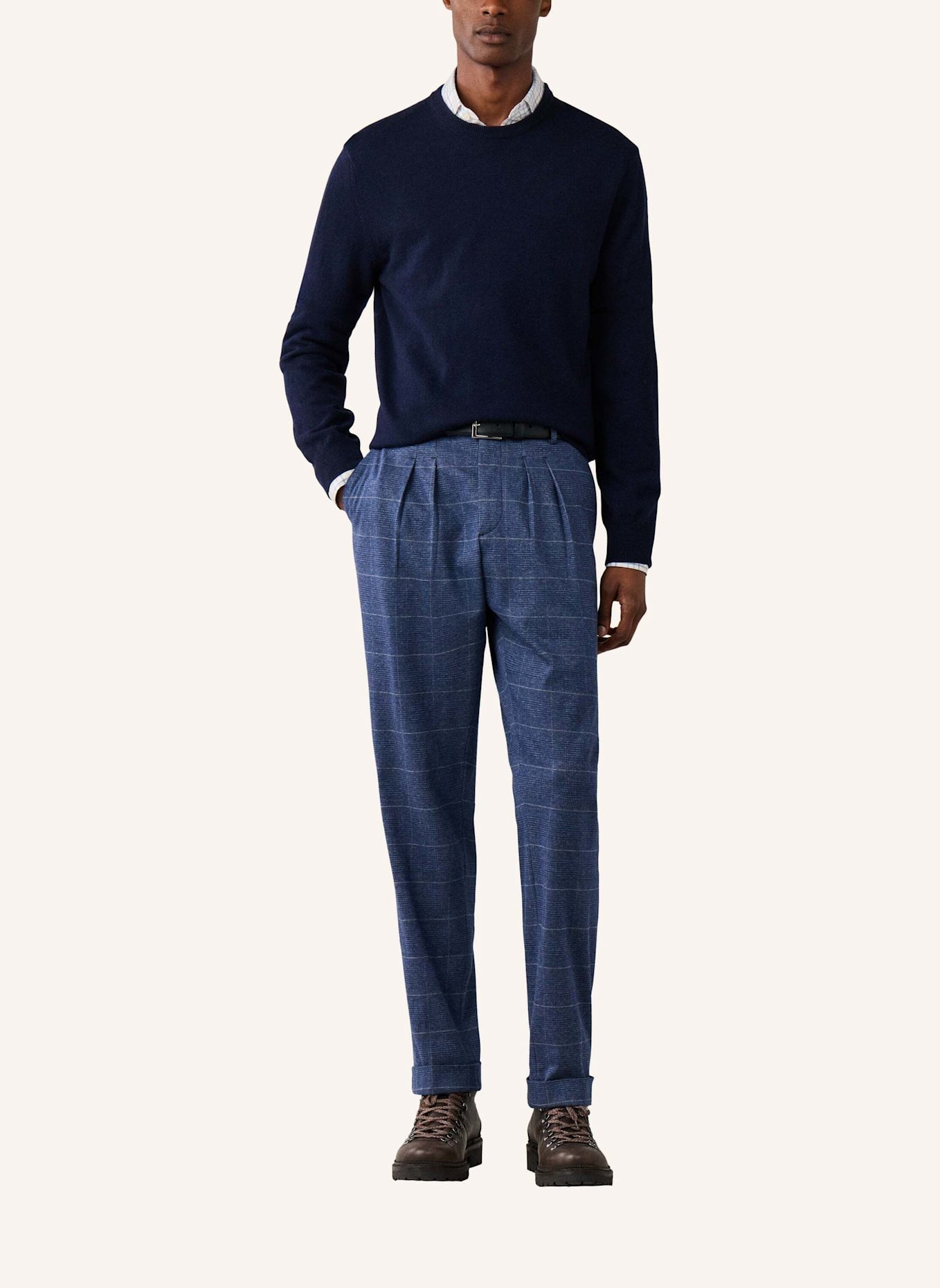 HACKETT LONDON Pullover MERINO CASH MIX CREW: BLAU