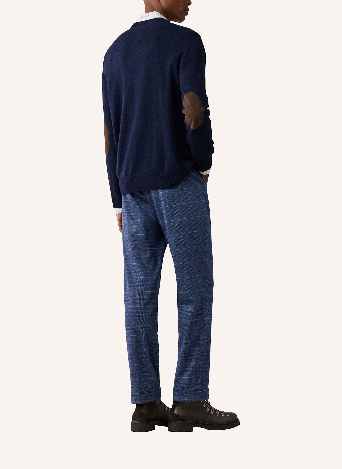 HACKETT LONDON Pullover MERINO CASH MIX CREW: BLAU