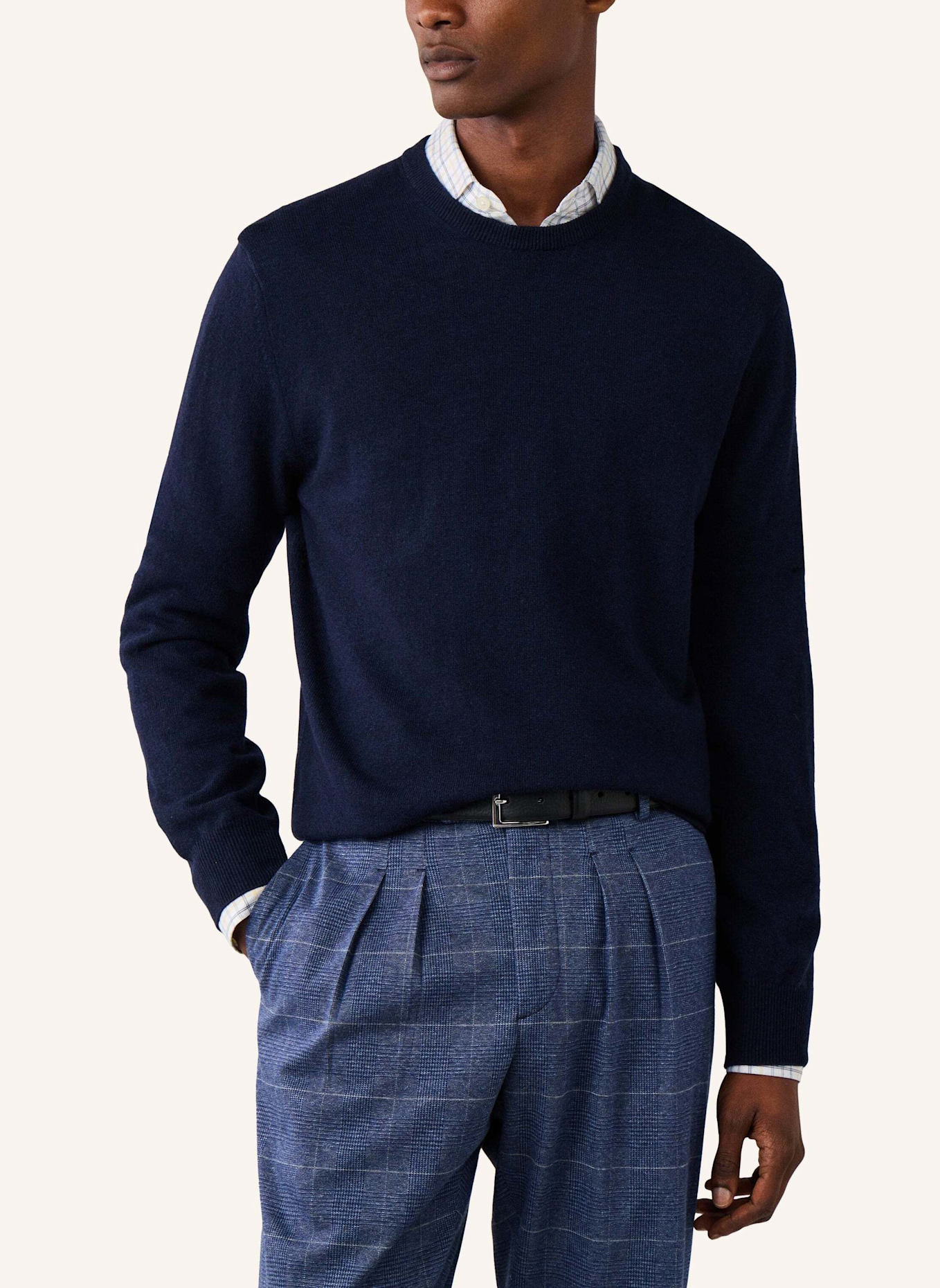 HACKETT LONDON Pullover MERINO CASH MIX CREW: BLAU