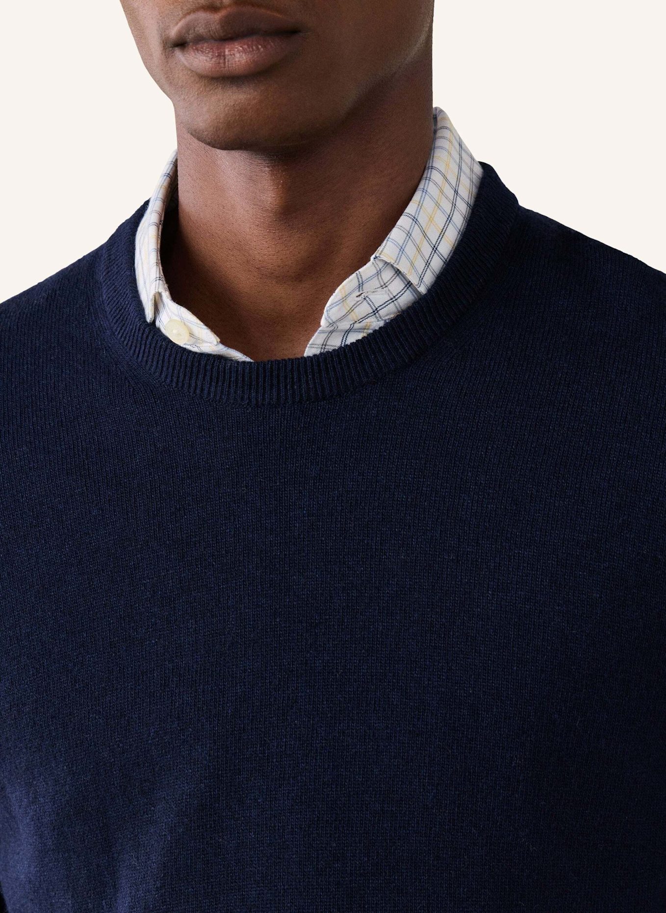 HACKETT LONDON Pullover MERINO CASH MIX CREW: BLAU