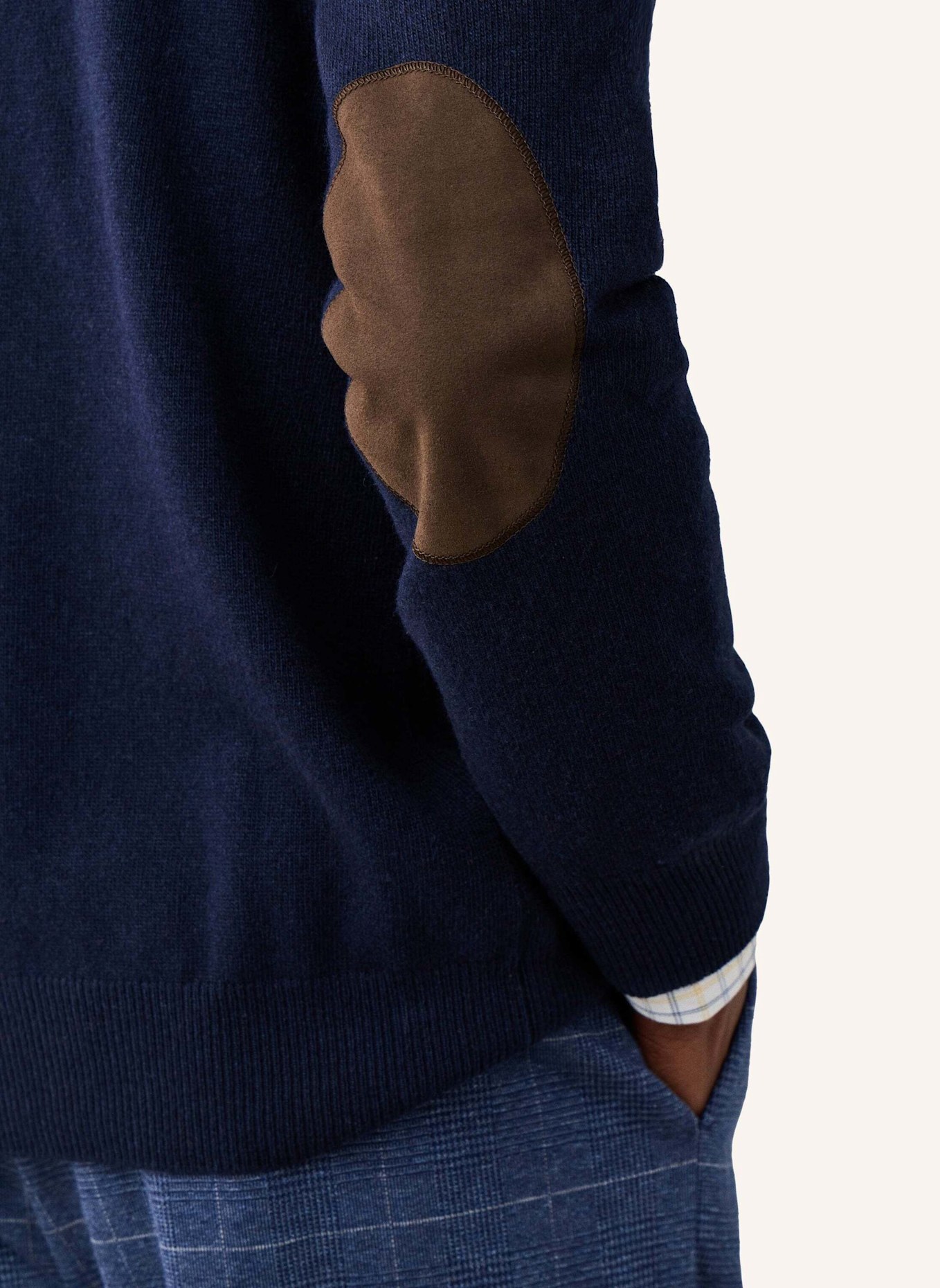 HACKETT LONDON Pullover MERINO CASH MIX CREW: BLAU