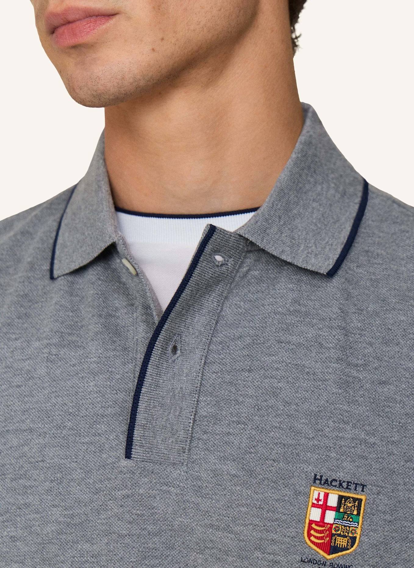 HACKETT LONDON Poloshirt HERITAGE LRC SMALL LGO: HELLGRAU