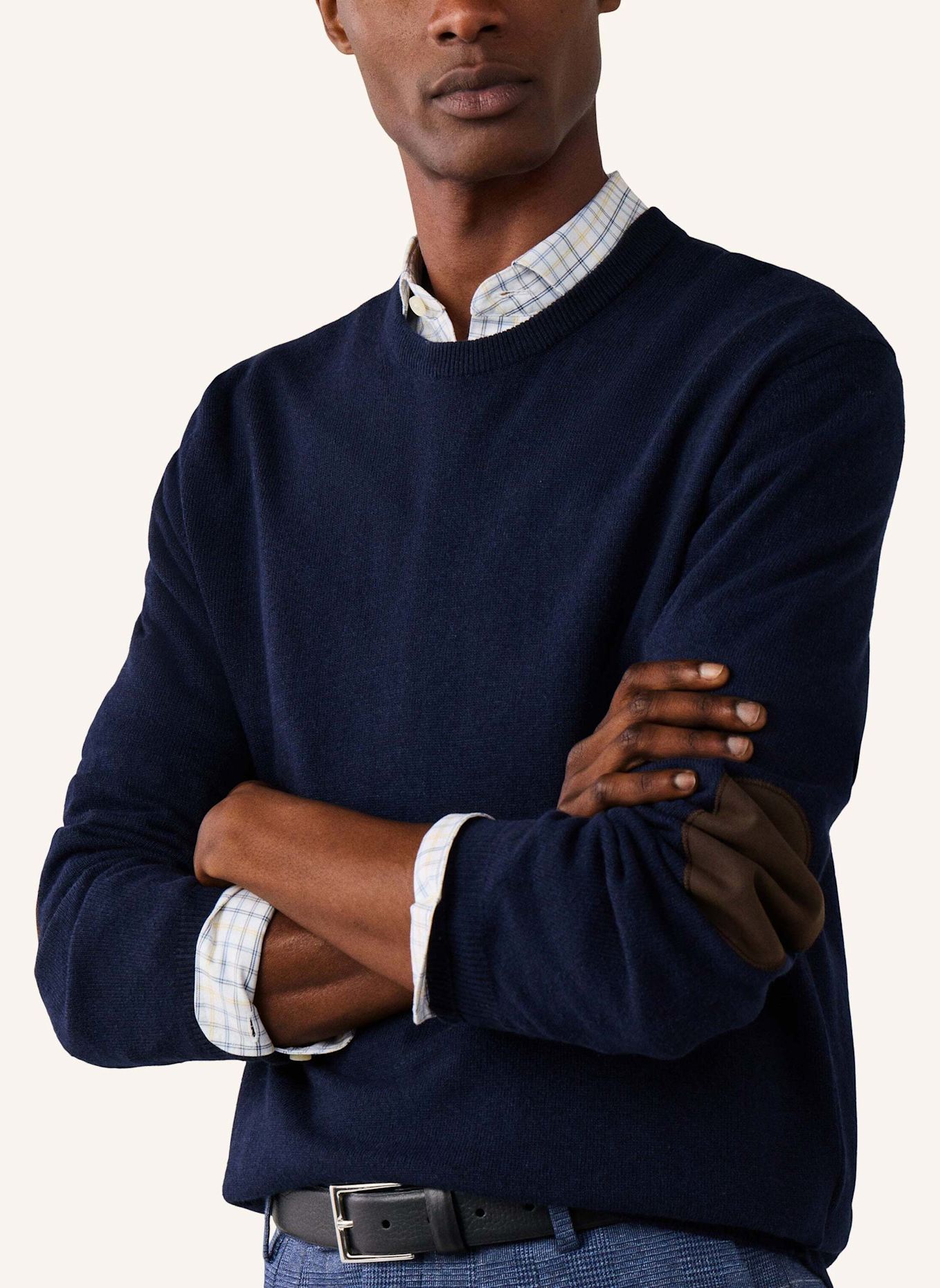 HACKETT LONDON Pullover MERINO CASH MIX CREW: BLAU