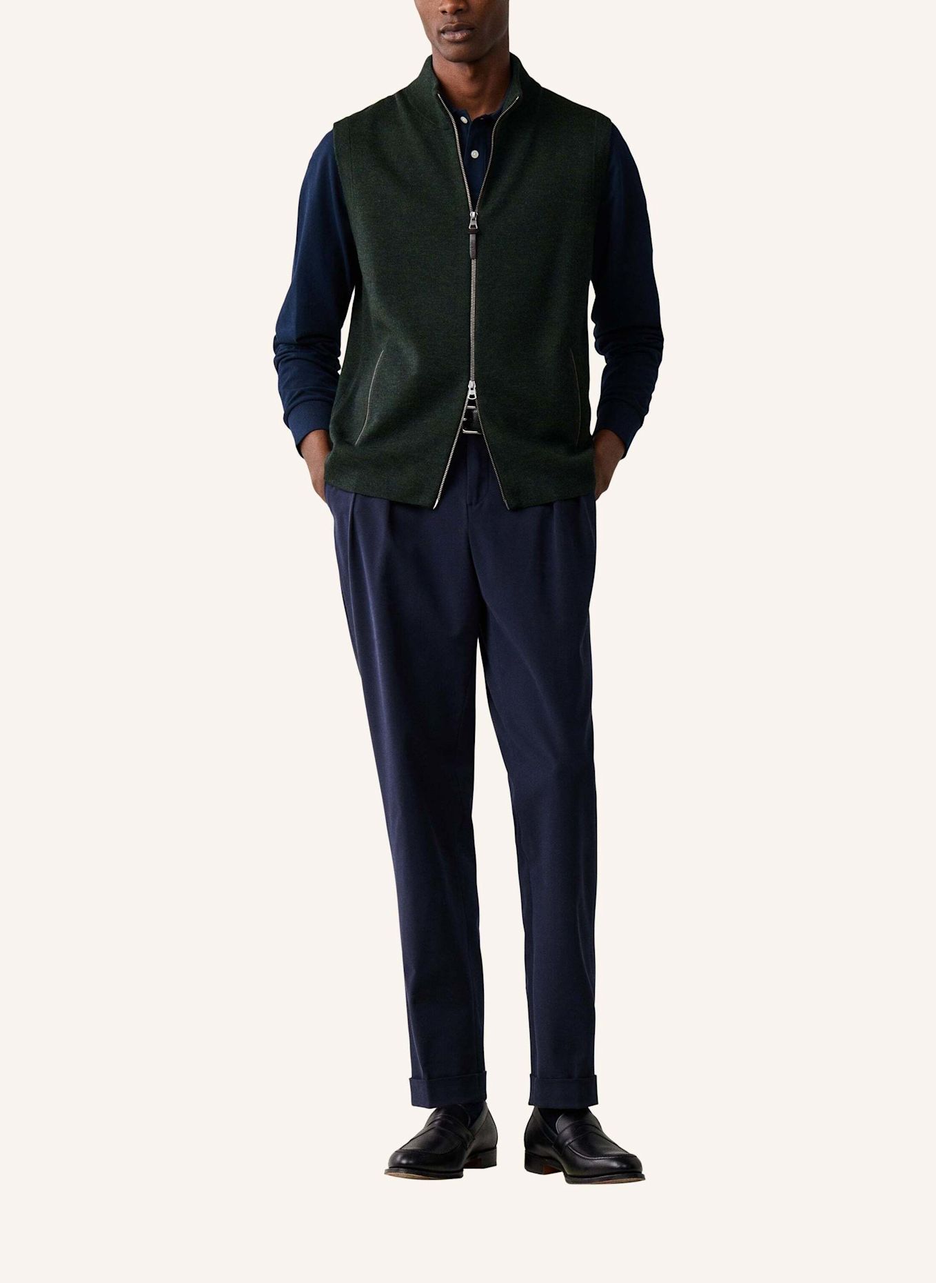 HACKETT LONDON Pullover MILANO KNIT GILET: GRÜN