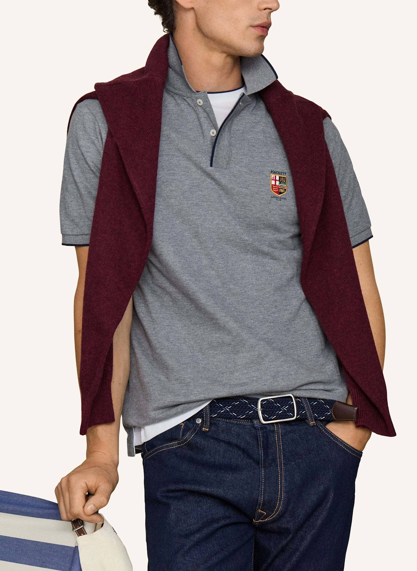 HACKETT LONDON Poloshirt HERITAGE LRC SMALL LGO: HELLGRAU