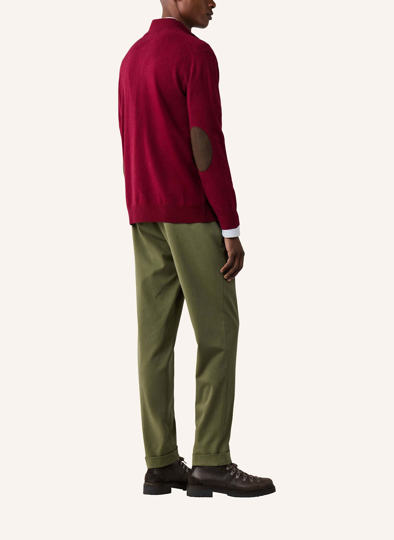HACKETT LONDON Pullover MERINO CASH MIX HZIP: ROT