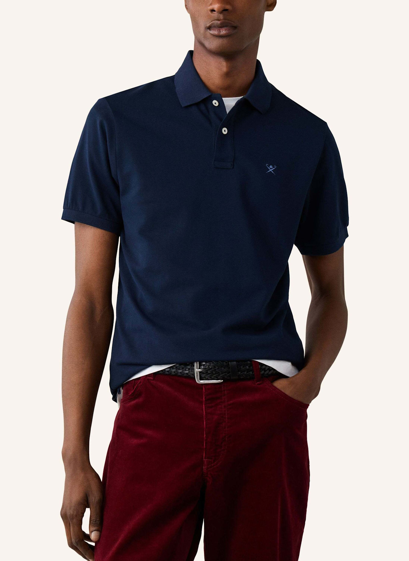 HACKETT LONDON Poloshirt SLIM FIT LOGO: DUNKELBLAU