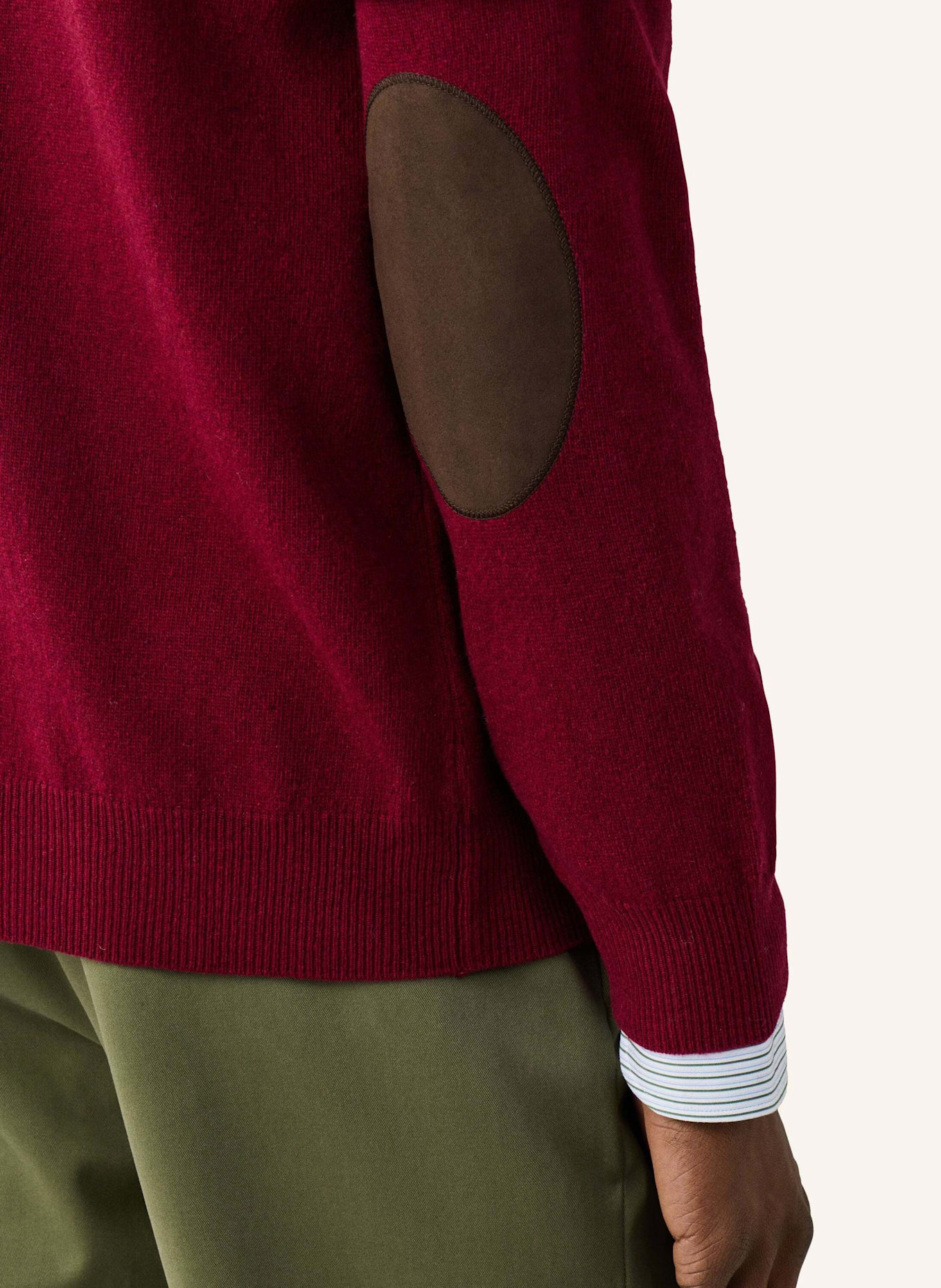 HACKETT LONDON Pullover MERINO CASH MIX HZIP: ROT