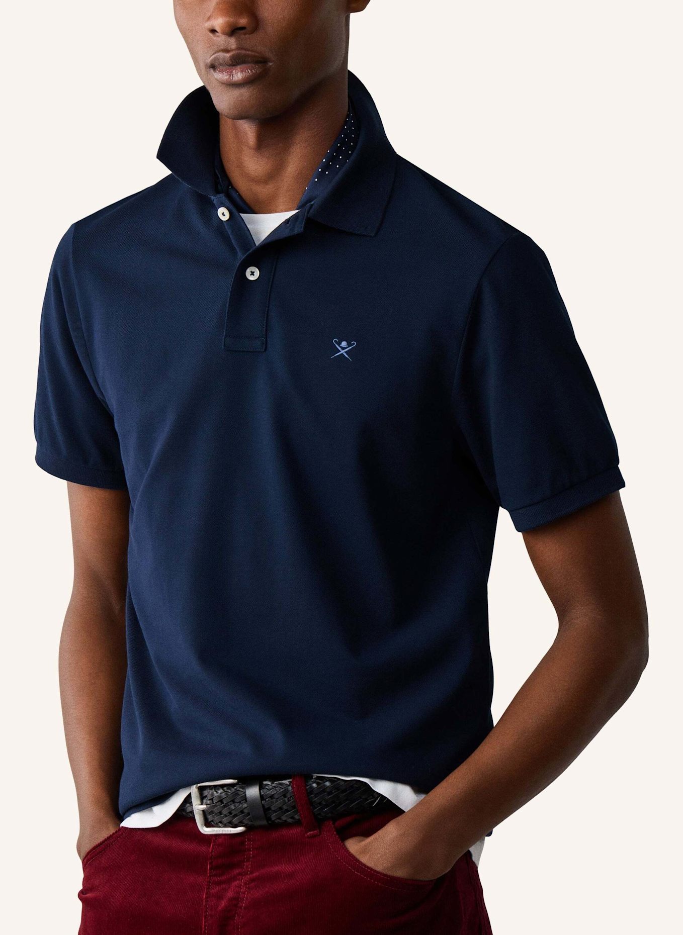 HACKETT LONDON Poloshirt SLIM FIT LOGO: DUNKELBLAU