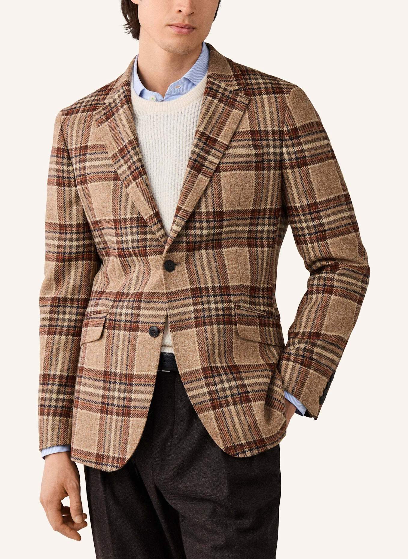 HACKETT LONDON Sakko TWEED COUNTRY CHECK: BEIGE