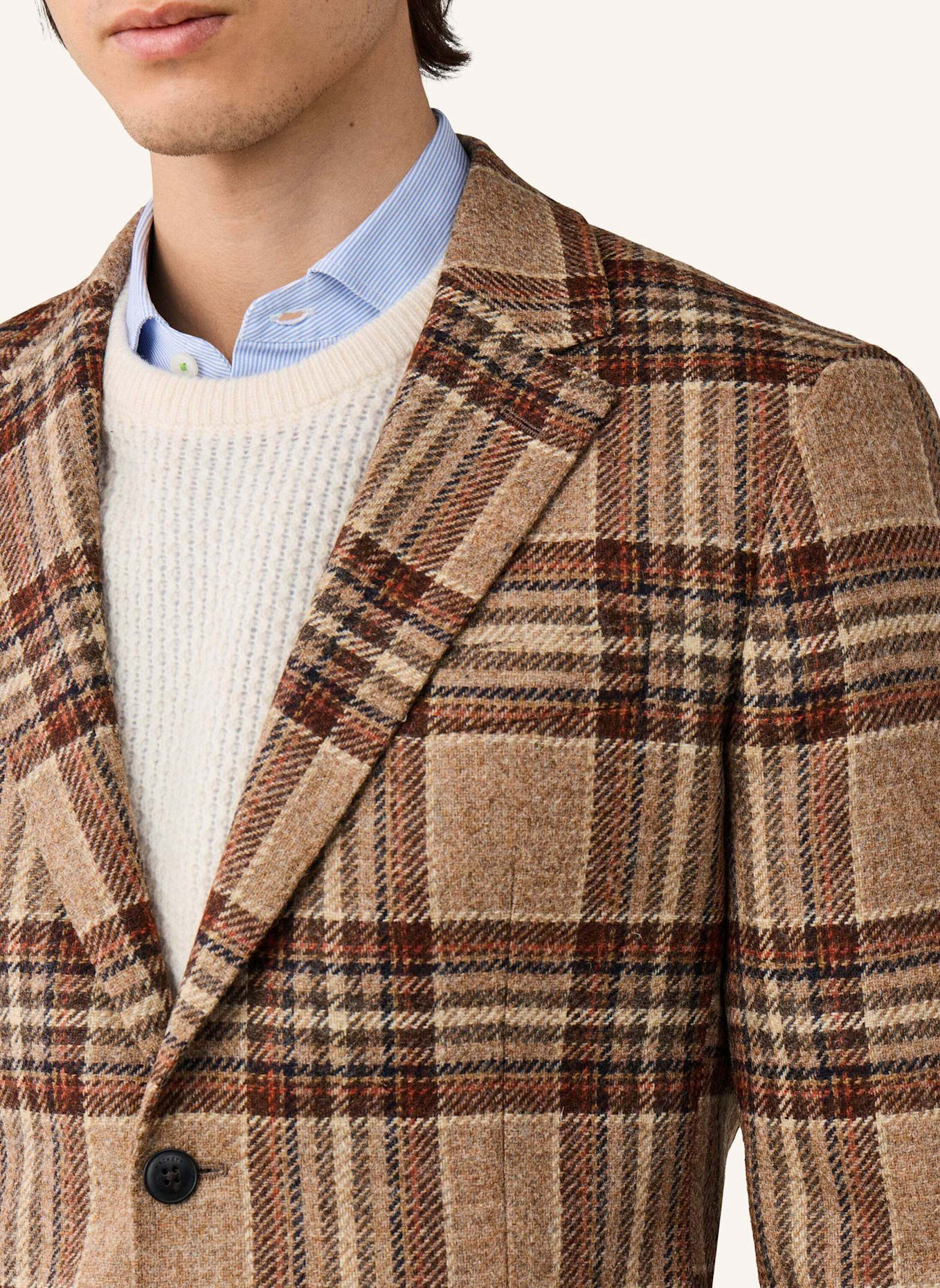 HACKETT LONDON Sakko TWEED COUNTRY CHECK: BEIGE