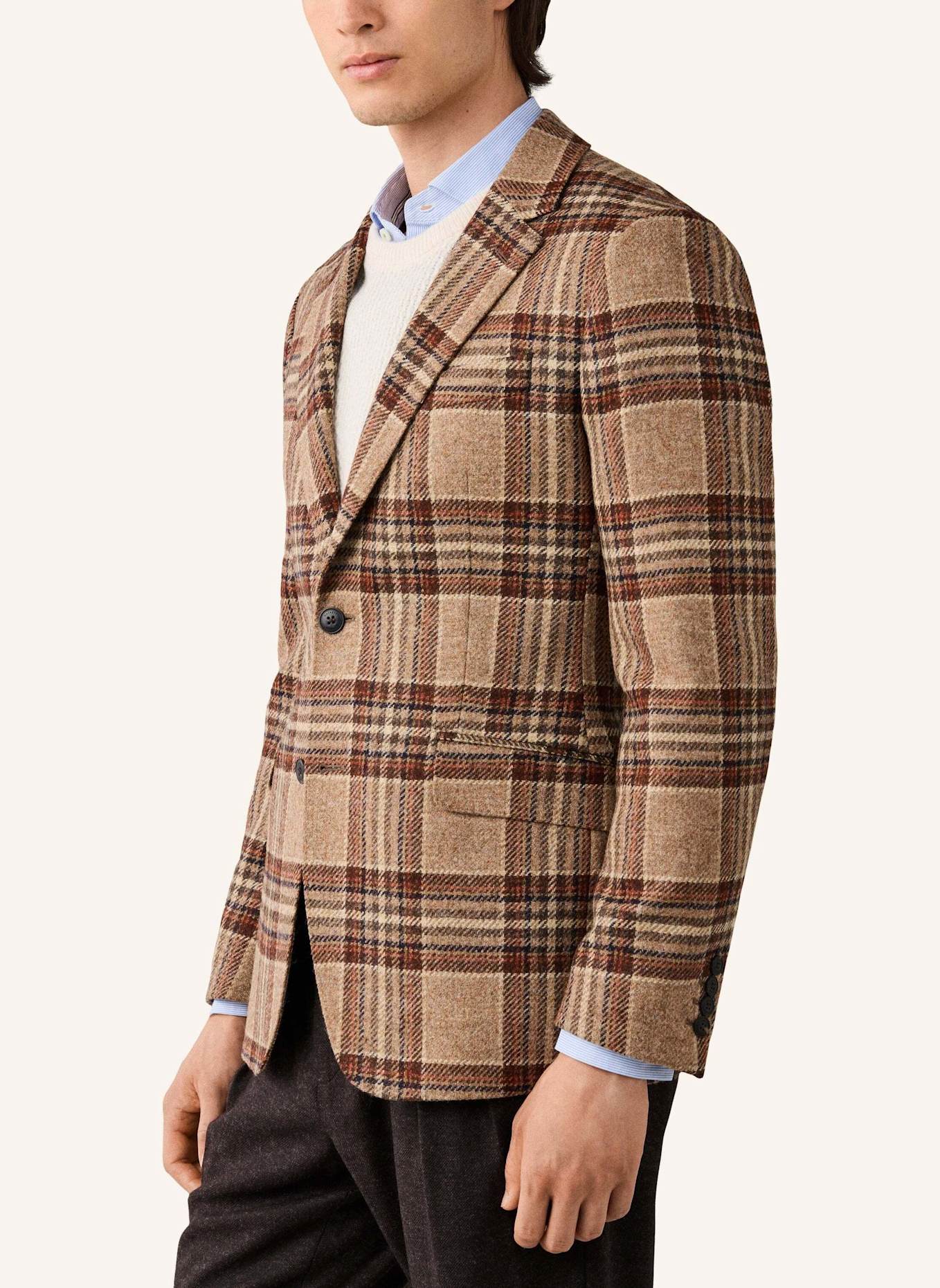 HACKETT LONDON Sakko TWEED COUNTRY CHECK: BEIGE